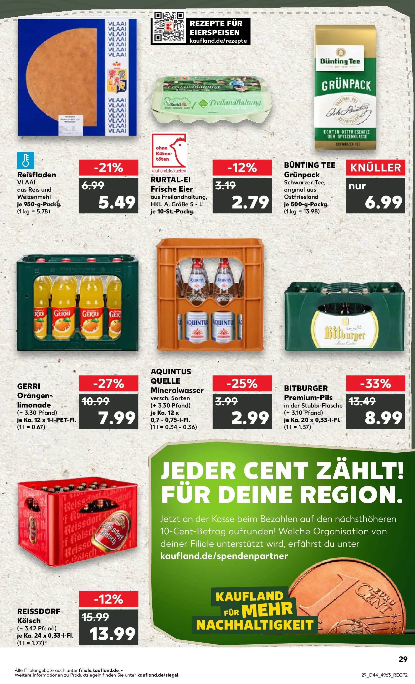 Prospekt Kaufland ab 03.11.2025 » Angebote und Werbung Online | Seite: 29 | Produkte: Eier, Weizenmehl, Mineralwasser, Reis Prospekt Kaufland ab 03.11.2025 » Angebote Online zum Blättern | Seite: 29 | Produkte: Eier, Weizenmehl, Mineralwasser, Reis