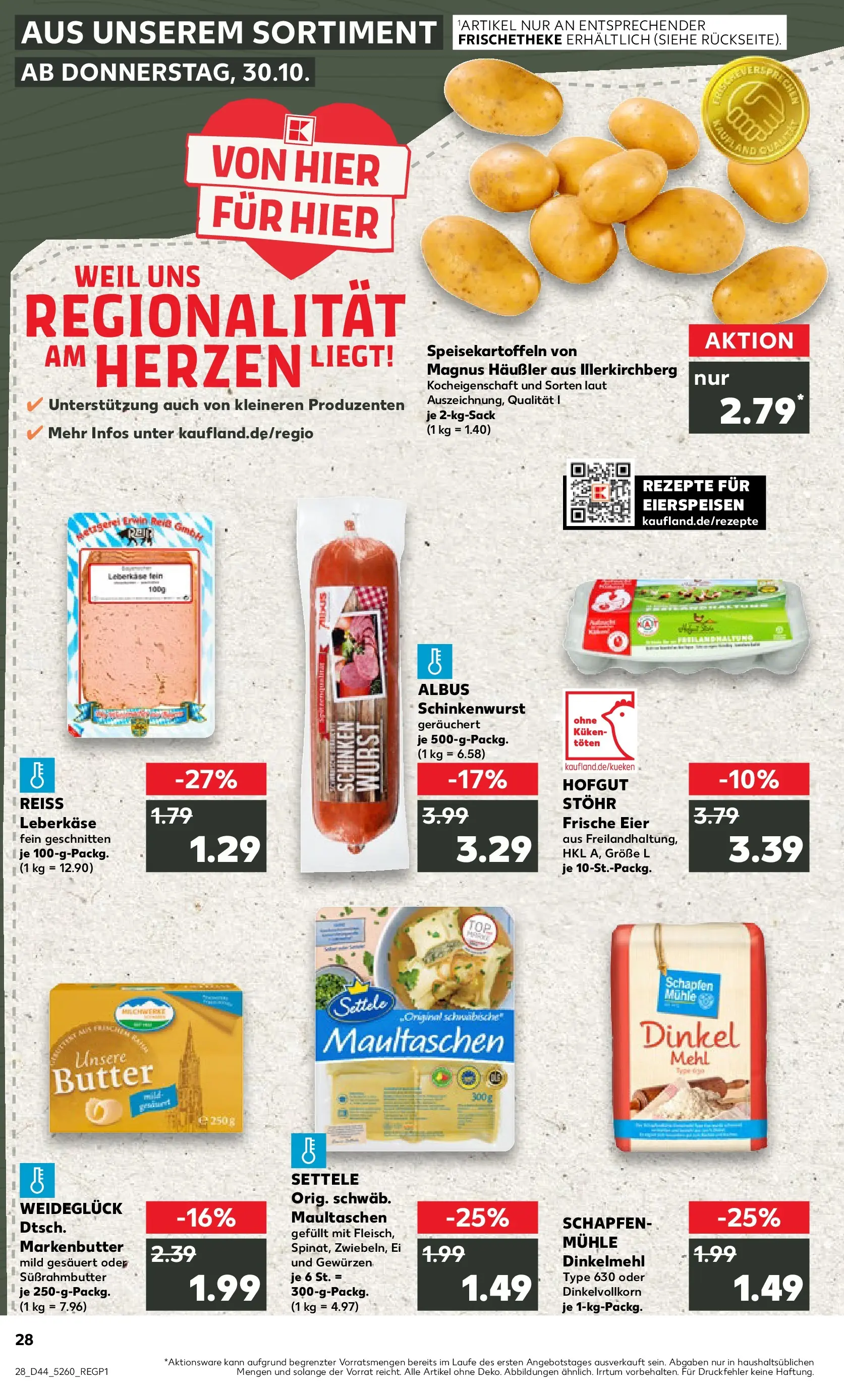 Prospekt Kaufland ab 03.11.2025 » Angebote Online zum Blättern | Seite: 28 | Produkte: Butter, Wurst, Schinken, Leberkase