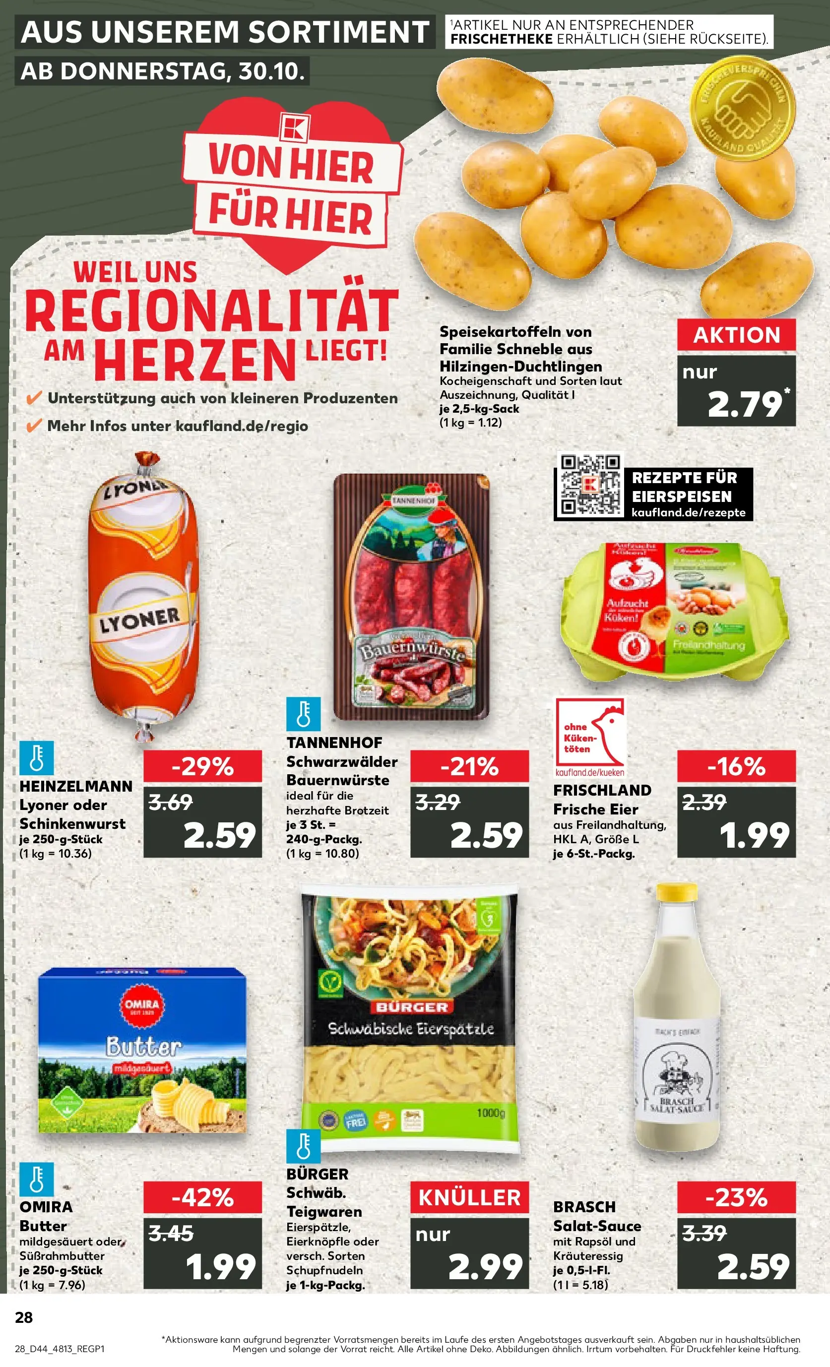 Prospekt Kaufland ab 03.11.2025 » Angebote Online zum Blättern | Seite: 28 | Produkte: Butter, Eier, Rapsöl, Dressing