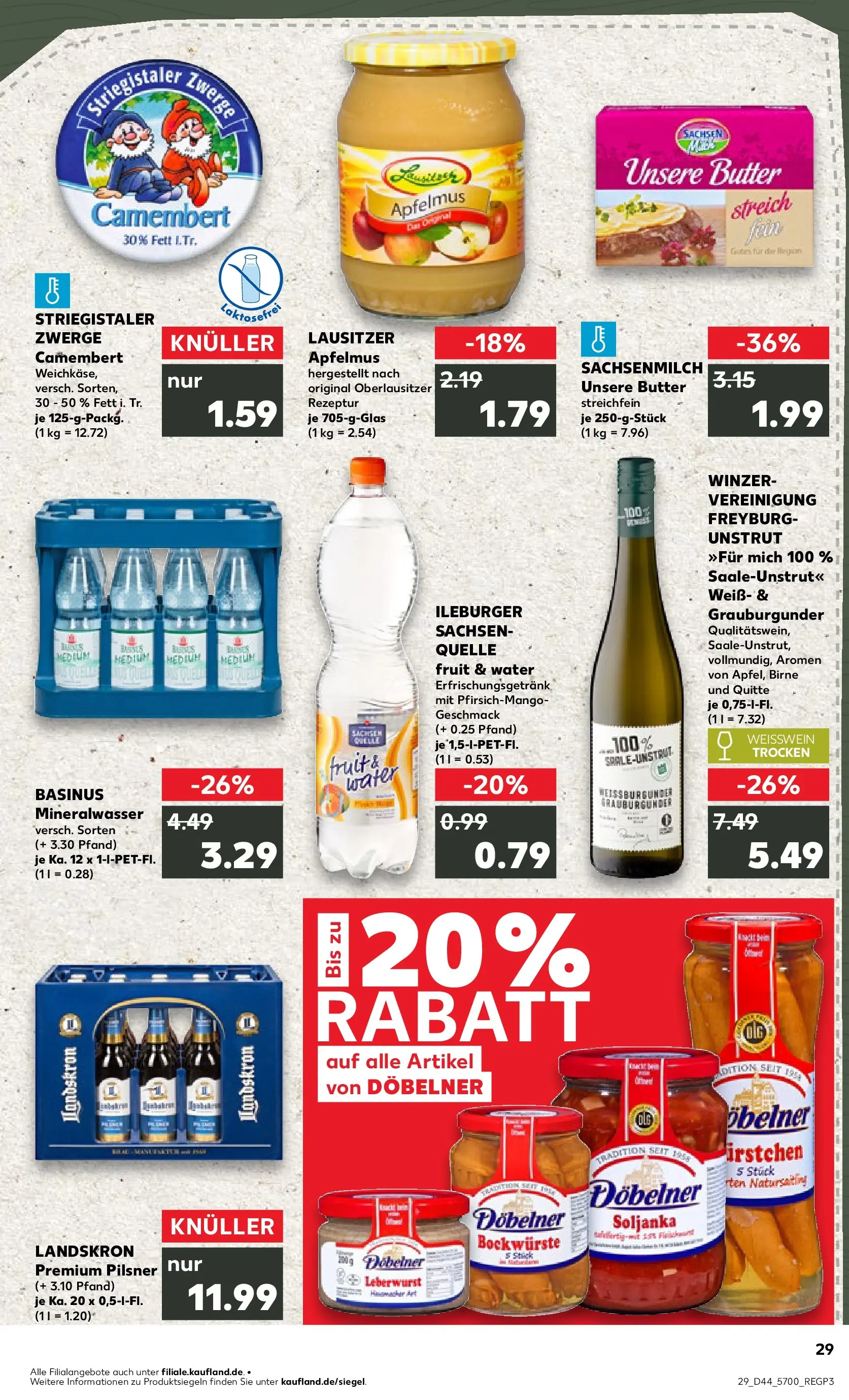 Prospekt Kaufland ab 03.11.2025 » Angebote Online zum Blättern | Seite: 29 | Produkte: Weißwein, Mineralwasser, Apple, Birne