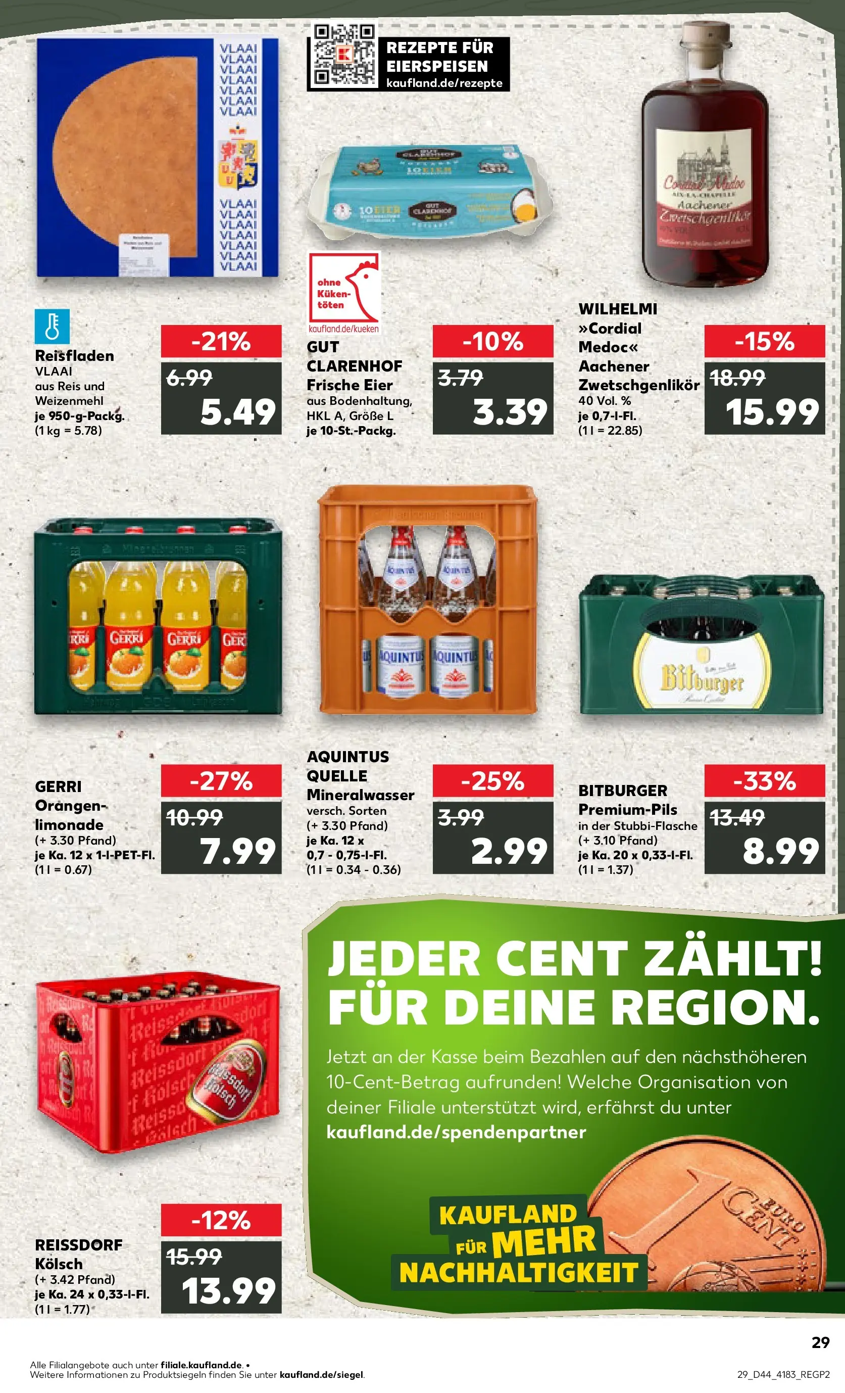Prospekt Kaufland ab 03.11.2025 » Angebote Online zum Blättern | Seite: 29 | Produkte: Eier, Orangen, Limonade, Weizenmehl
