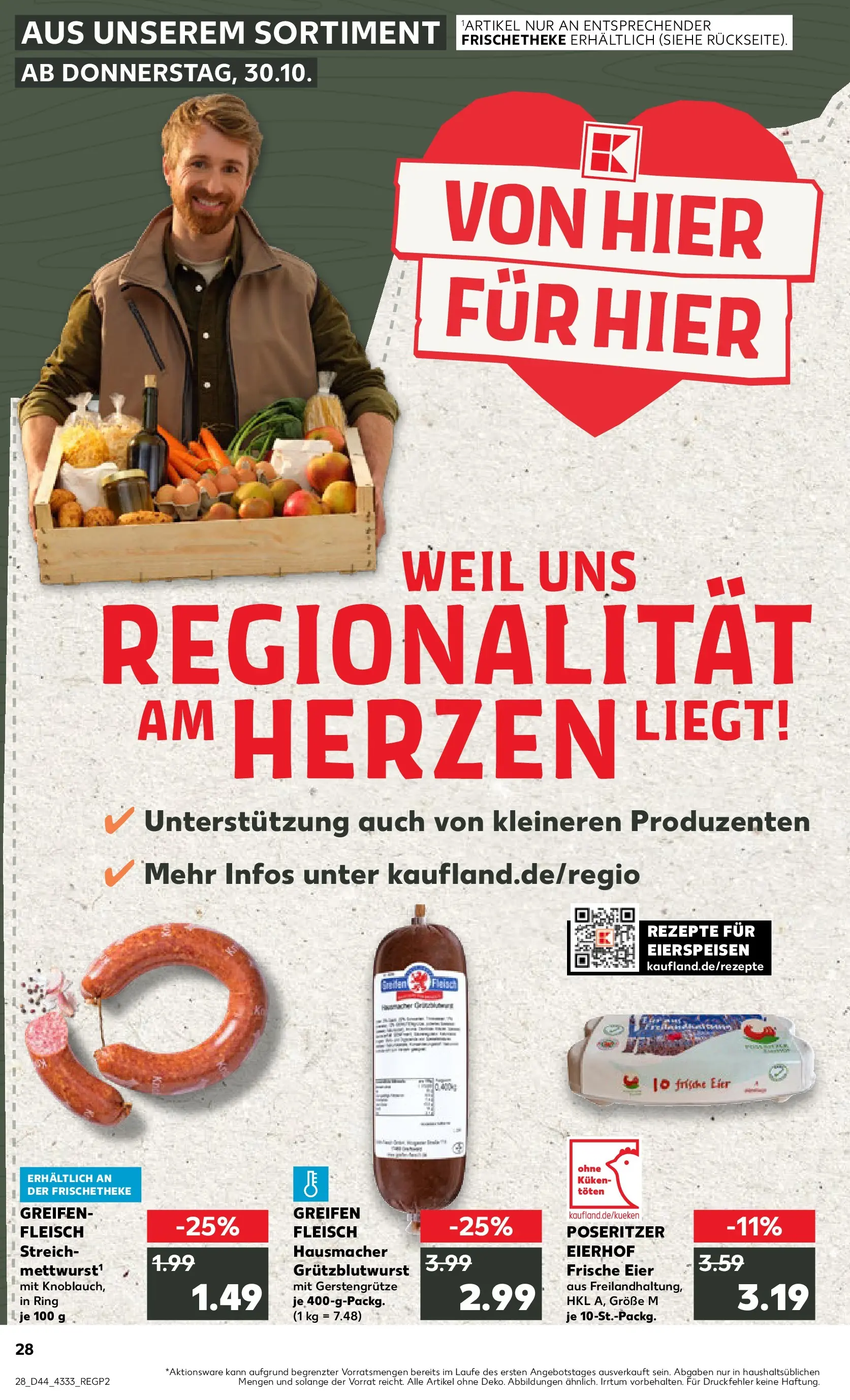 Prospekt Kaufland ab 03.11.2025 » Angebote und Werbung Online | Seite: 28 | Produkte: Eier, Fleisch Prospekt Kaufland ab 03.11.2025 » Angebote Online zum Blättern | Seite: 28 | Produkte: Eier, Fleisch