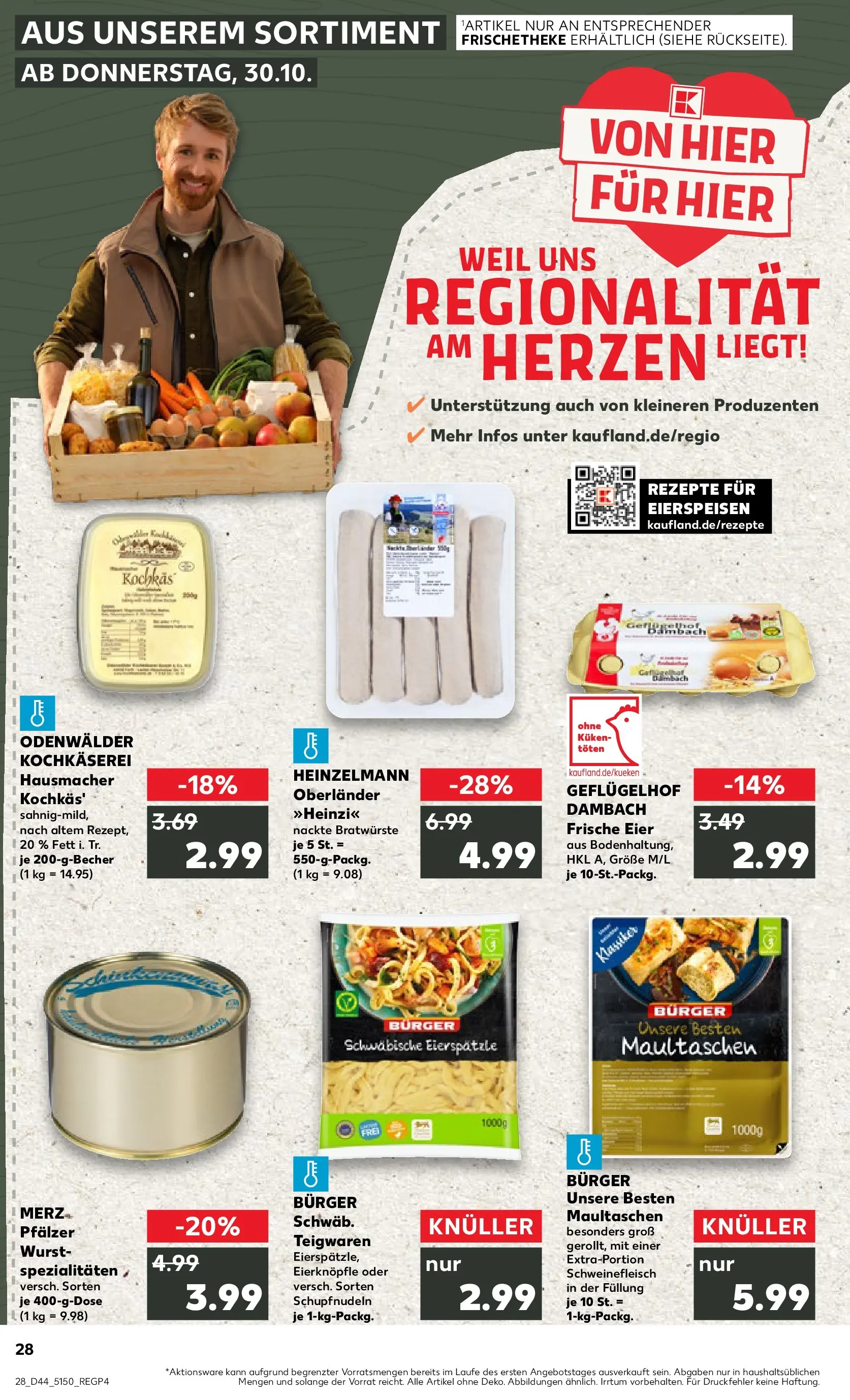 Prospekt Kaufland ab 03.11.2025 » Angebote Online zum Blättern | Seite: 28 | Produkte: Burger, Wurst, Schweinefleisch, Maultaschen