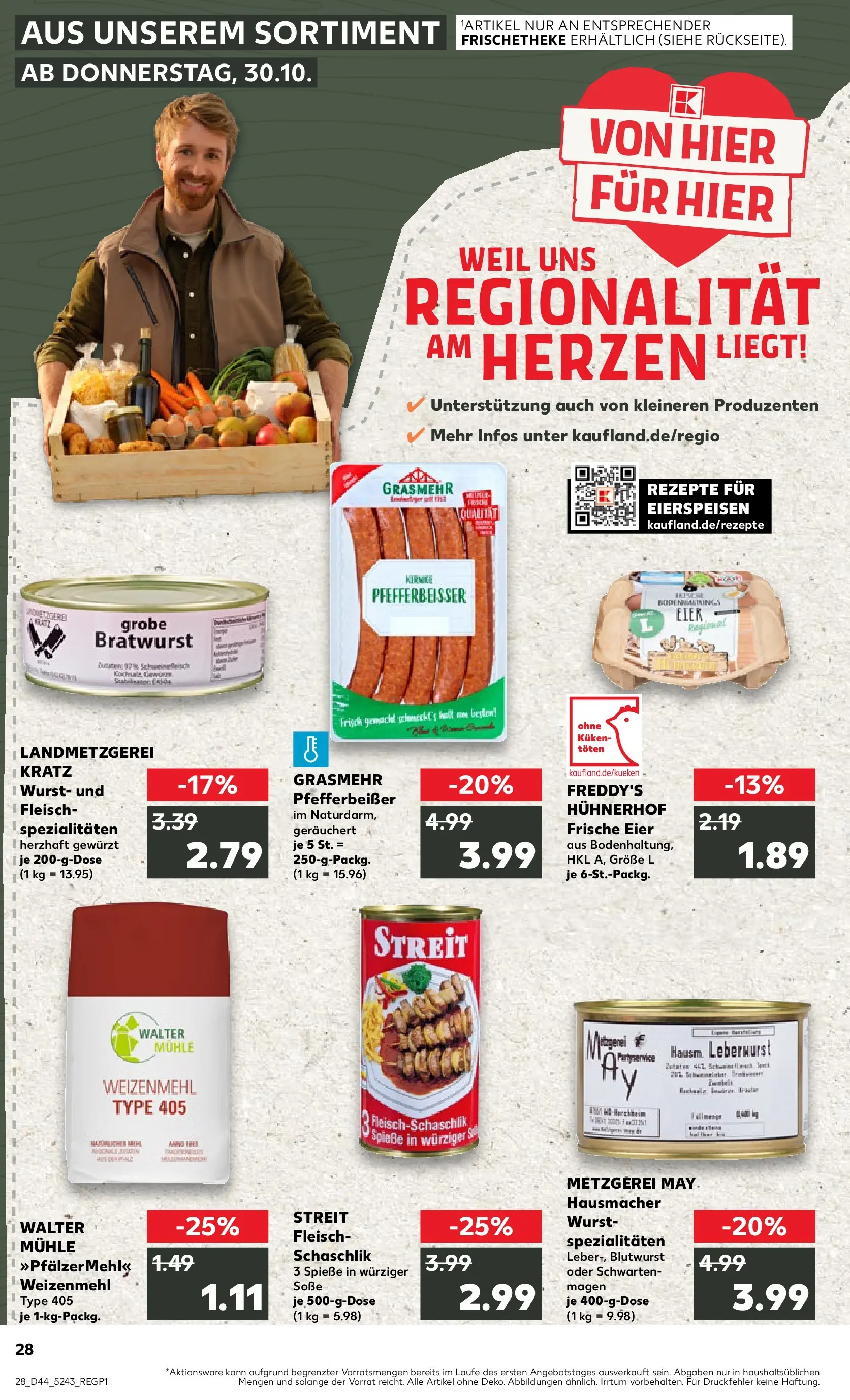 Prospekt Kaufland ab 03.11.2025 » Angebote Online zum Blättern | Seite: 28 | Produkte: Mühle, Bratwurst, Wurst, Fleisch
