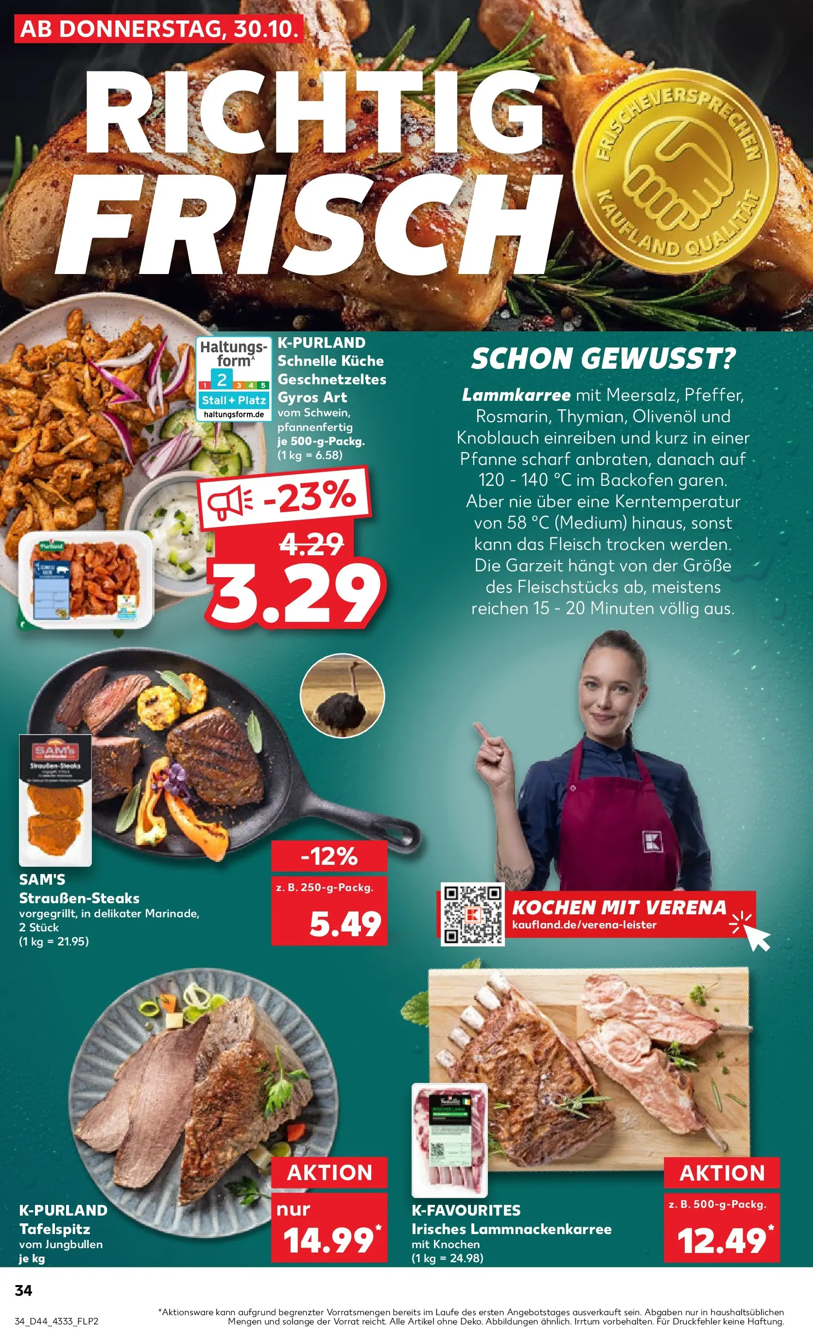 Prospekt Kaufland ab 03.11.2025 » Angebote und Werbung Online | Seite: 34 | Produkte: Gyros, Knoblauch, Steak, Fleisch Prospekt Kaufland ab 03.11.2025 » Angebote Online zum Blättern | Seite: 34 | Produkte: Gyros, Knoblauch, Steak, Fleisch