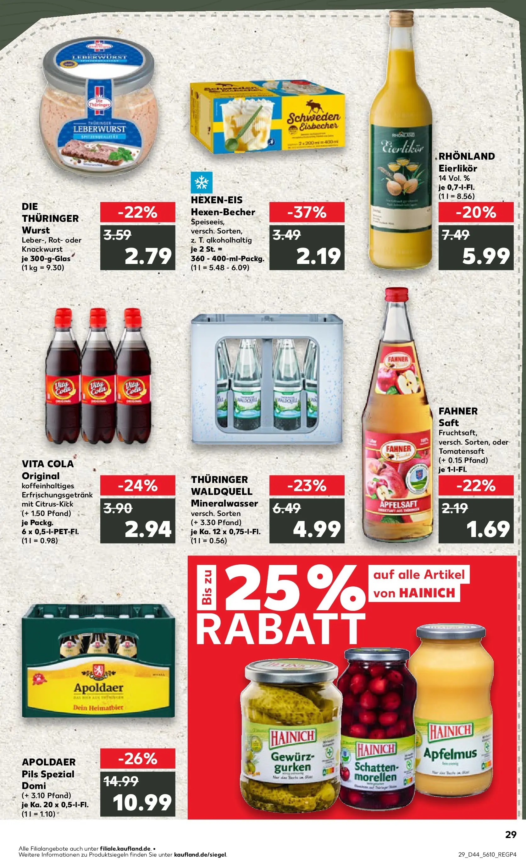 Prospekt Kaufland ab 03.11.2025 » Angebote Online zum Blättern | Seite: 29 | Produkte: Cola, Pils, Apple, Wurst
