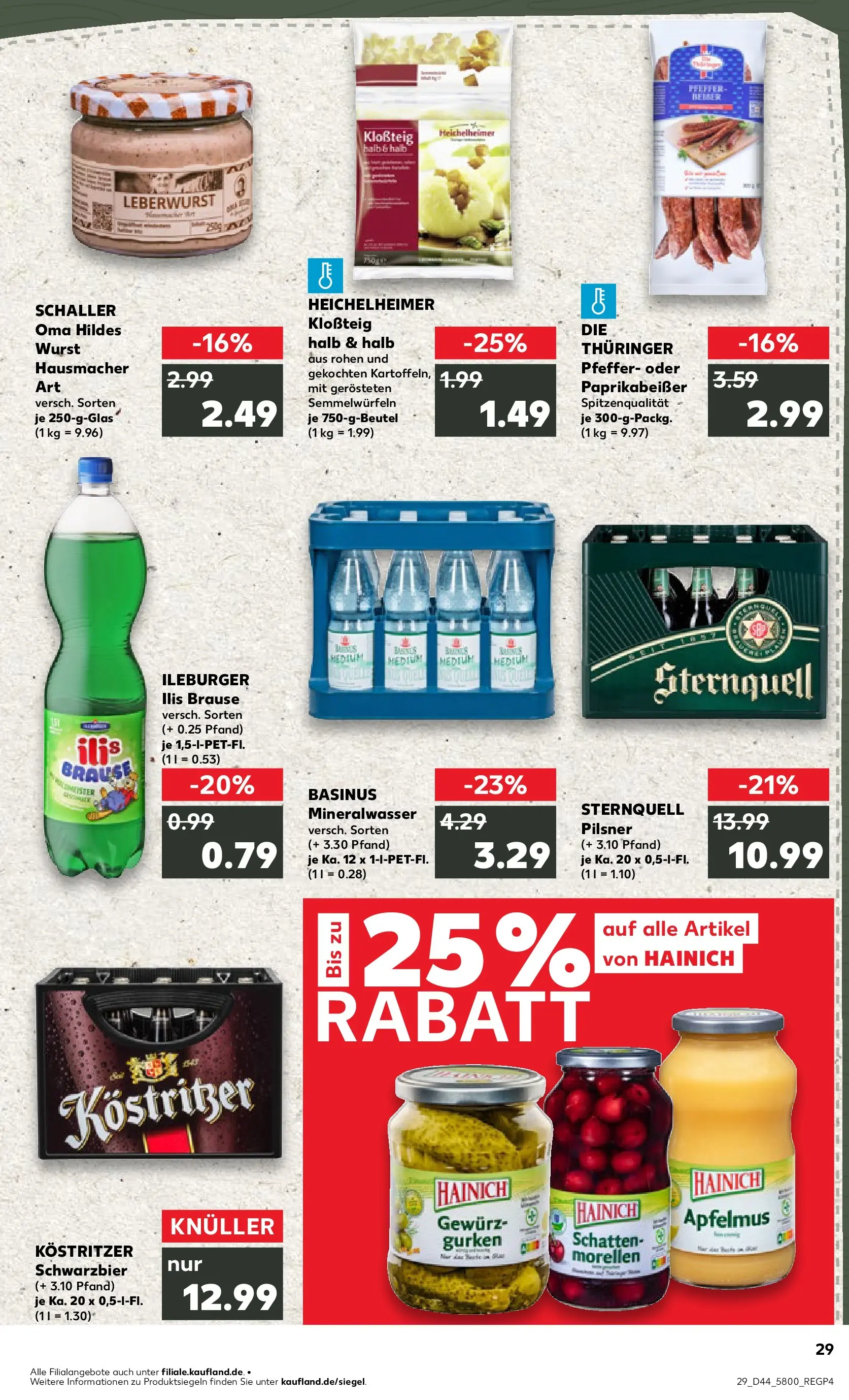 Prospekt Kaufland ab 03.11.2025 » Angebote Online zum Blättern | Seite: 29 | Produkte: Mineralwasser, Apple, Pfeffer, Gurken