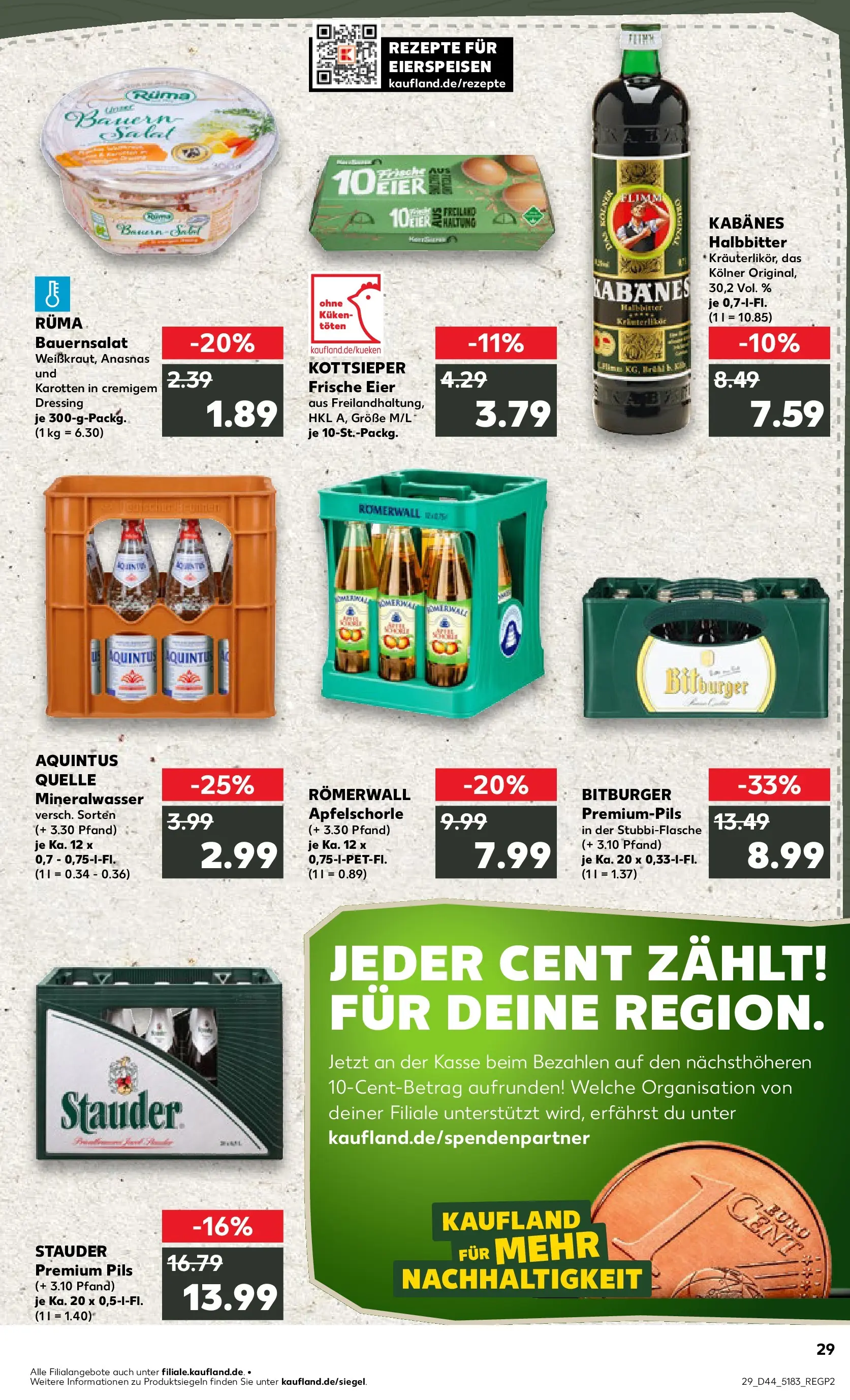 Prospekt Kaufland ab 03.11.2025 » Angebote Online zum Blättern | Seite: 29 | Produkte: Eier, Pils, Dressing, Apple
