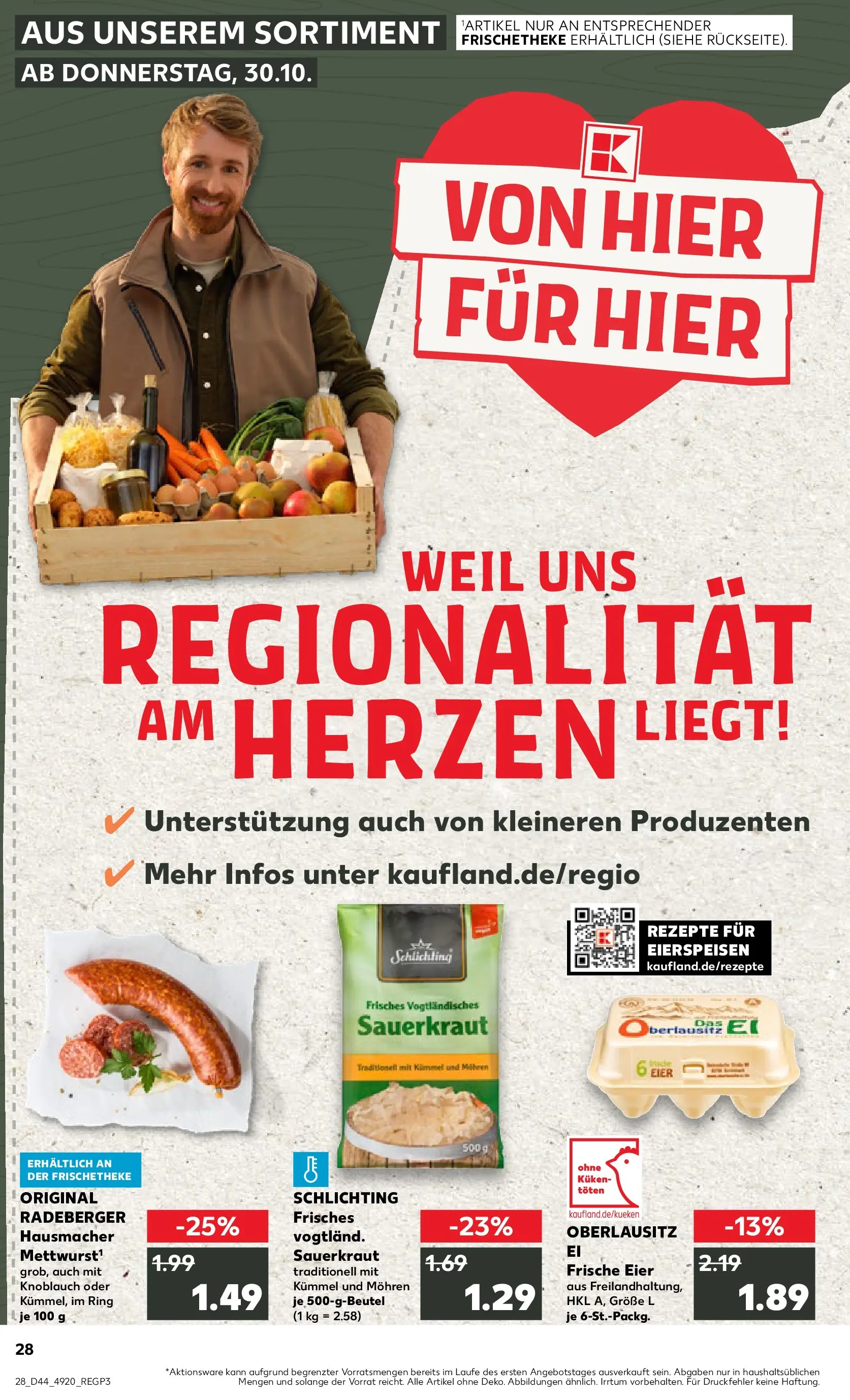 Prospekt Kaufland ab 03.11.2025 » Angebote Online zum Blättern | Seite: 28 | Produkte: Eier, Mohren, Knoblauch