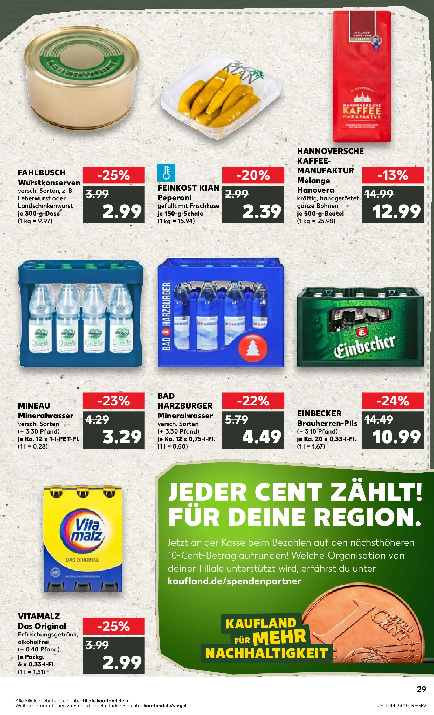 Prospekt Kaufland ab 03.11.2025 » Angebote und Werbung Online | Seite: 29 | Produkte: Kaffee, Bad, Mineralwasser, Frischkase Prospekt Kaufland ab 03.11.2025 » Angebote Online zum Blättern | Seite: 29 | Produkte: Kaffee, Bad, Mineralwasser, Frischkase