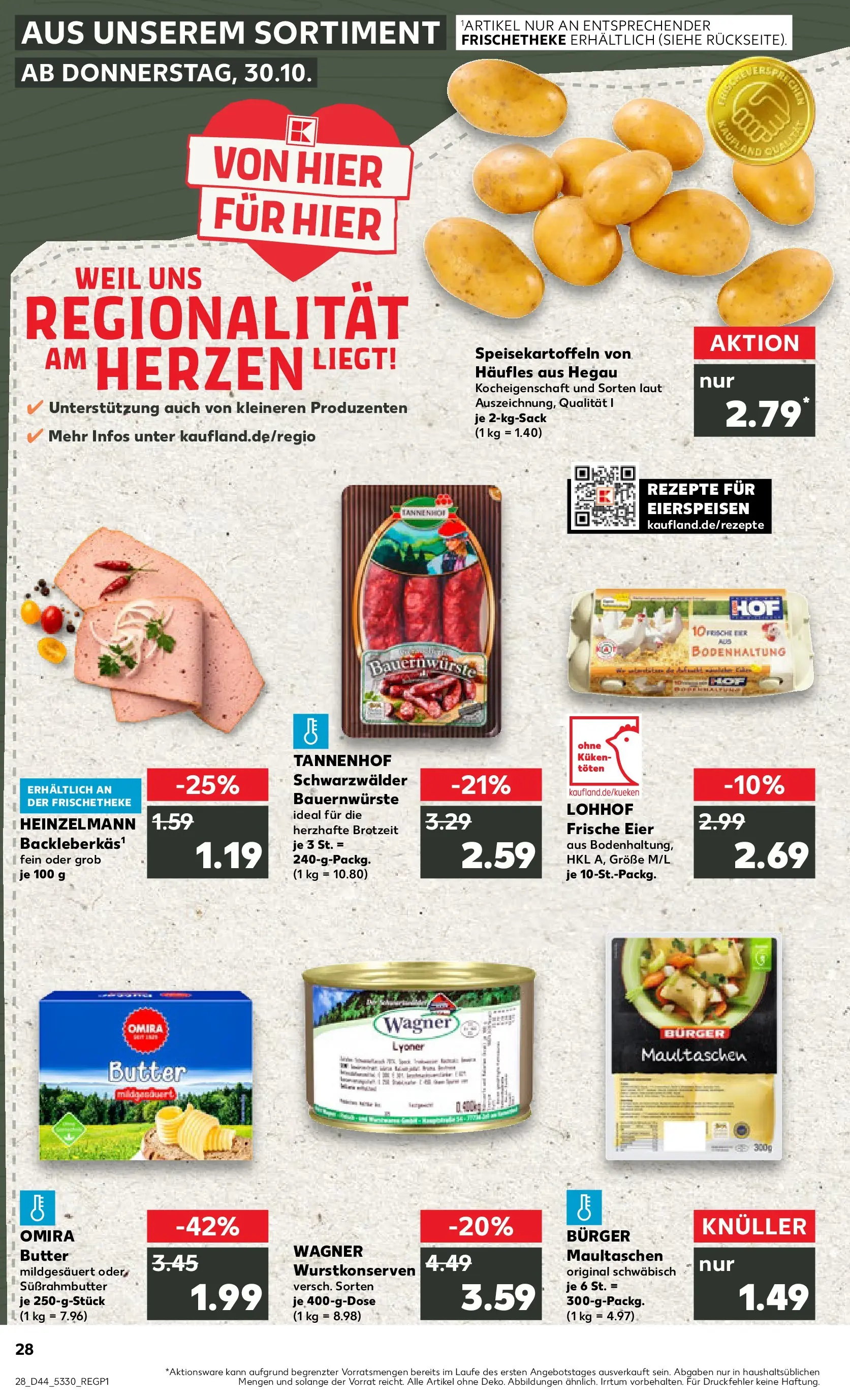 Prospekt Kaufland ab 03.11.2025 » Angebote und Werbung Online | Seite: 28 | Produkte: Butter, Eier, Burger, Maultaschen Prospekt Kaufland ab 03.11.2025 » Angebote Online zum Blättern | Seite: 28 | Produkte: Butter, Eier, Burger, Maultaschen