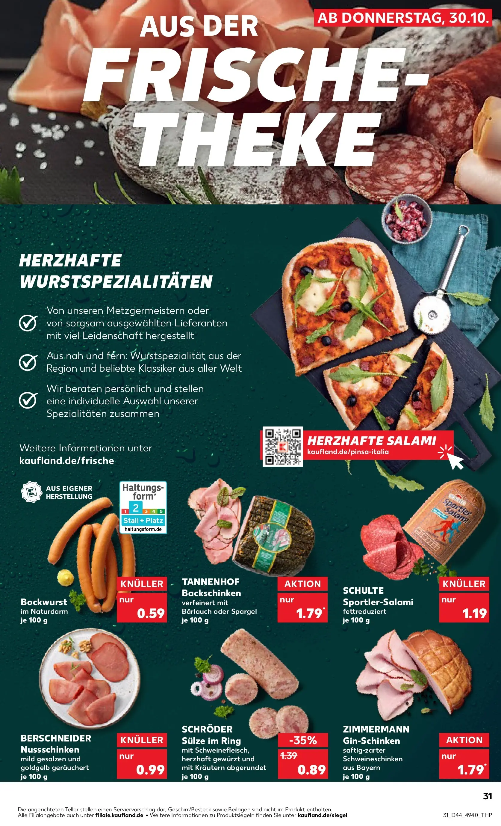 Prospekt Kaufland ab 03.11.2025 » Angebote und Werbung Online | Seite: 31 | Produkte: Bockwurst, Theke, Spargel, Salami Prospekt Kaufland ab 03.11.2025 » Angebote Online zum Blättern | Seite: 31 | Produkte: Bockwurst, Theke, Spargel, Salami