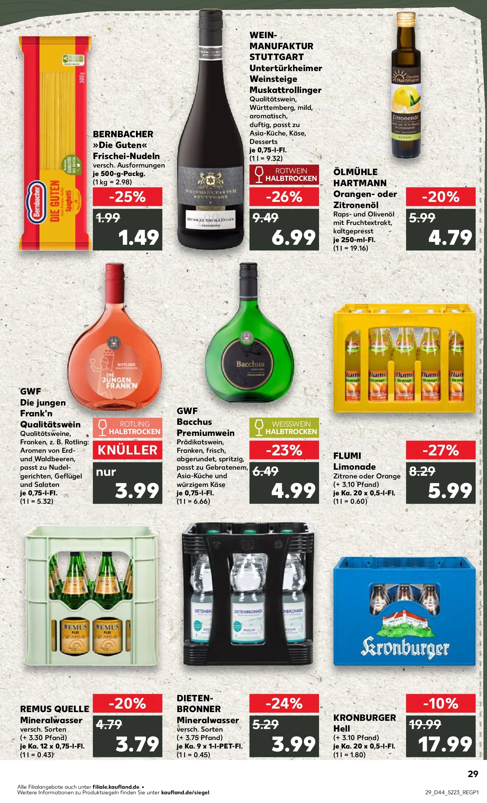Prospekt Kaufland ab 03.11.2025 » Angebote Online zum Blättern | Seite: 29 | Produkte: Weißwein, Olivenol, Limonade, Zitrone