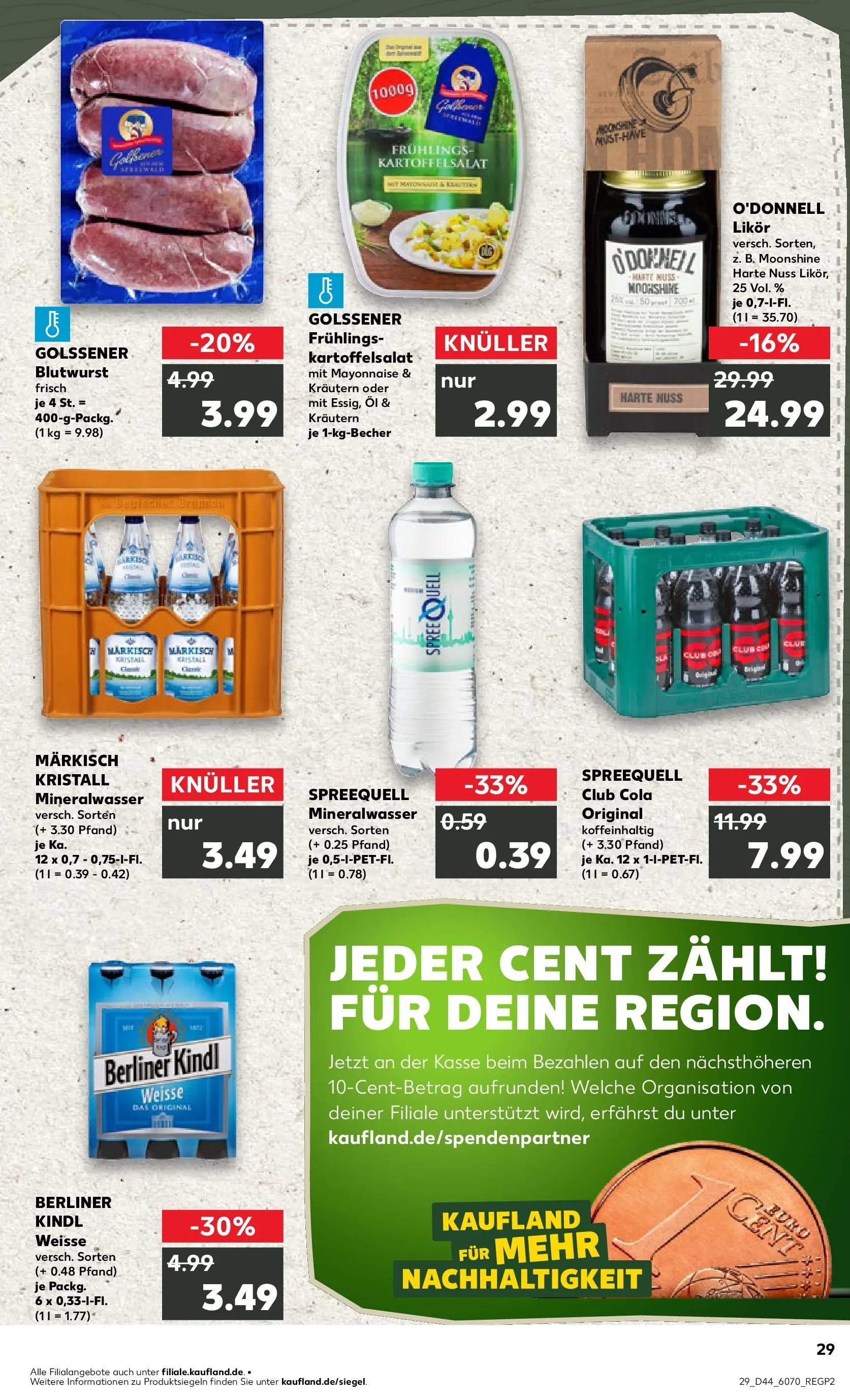 Prospekt Kaufland ab 03.11.2025 » Angebote und Werbung Online | Seite: 29 | Produkte: Cola, Likör, Mineralwasser, Mayonnaise Prospekt Kaufland ab 03.11.2025 » Angebote Online zum Blättern | Seite: 29 | Produkte: Cola, Likör, Mineralwasser, Mayonnaise