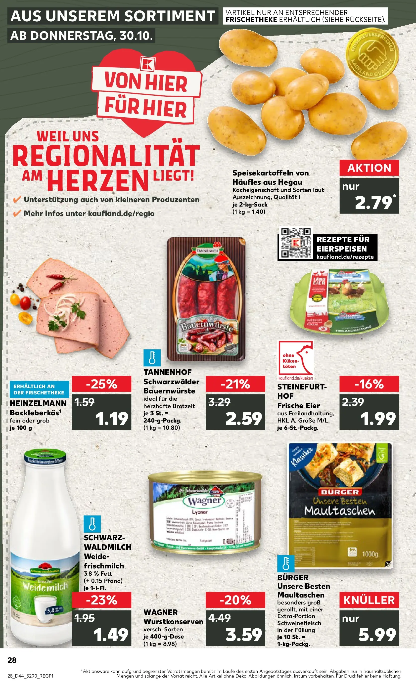 Prospekt Kaufland ab 03.11.2025 » Angebote und Werbung Online | Seite: 28 | Produkte: Eier, Burger, Schweinefleisch, Maultaschen Prospekt Kaufland ab 03.11.2025 » Angebote Online zum Blättern | Seite: 28 | Produkte: Eier, Burger, Schweinefleisch, Maultaschen