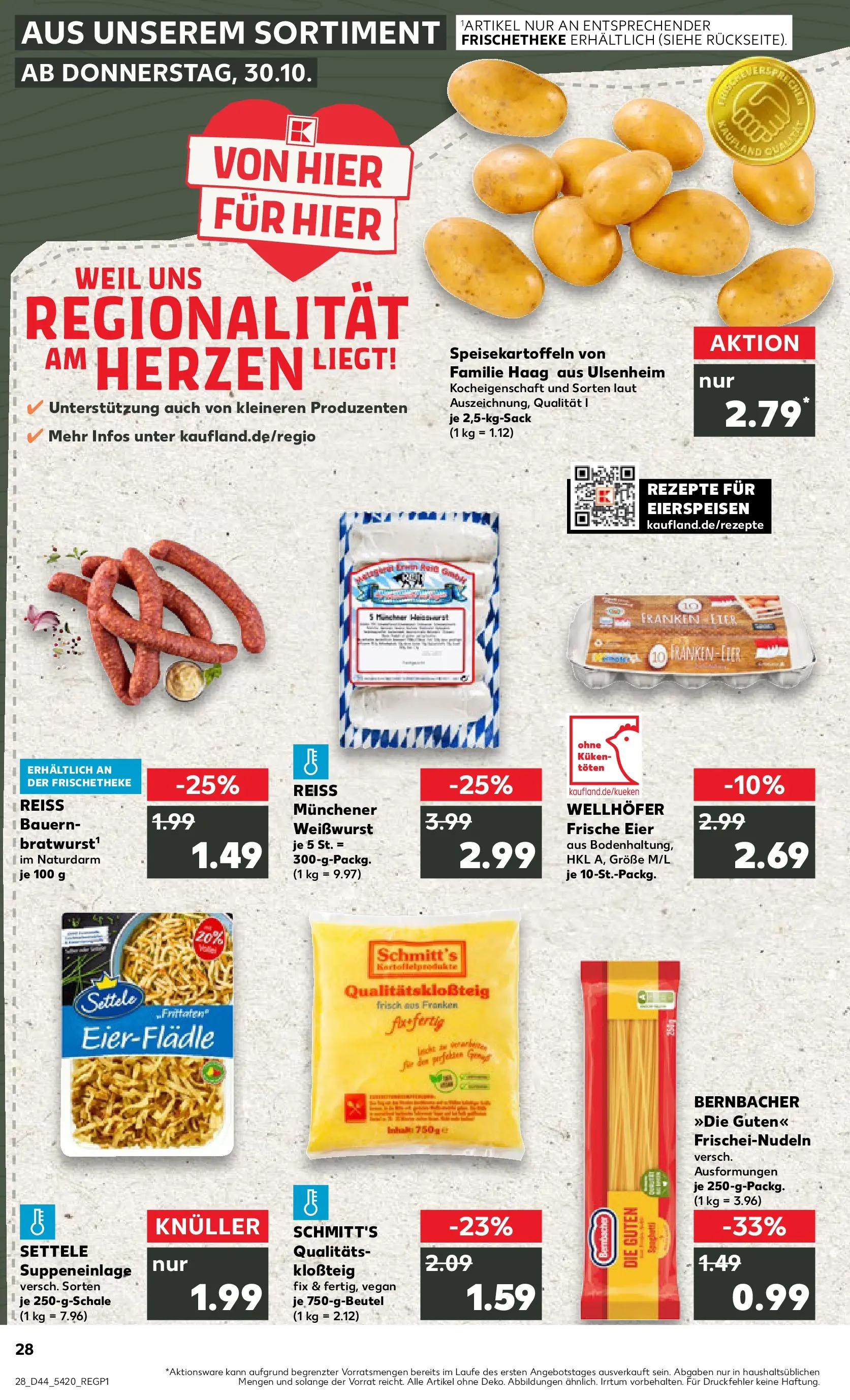 Prospekt Kaufland ab 03.11.2025 » Angebote Online zum Blättern | Seite: 28 | Produkte: Eier, Weißwurst