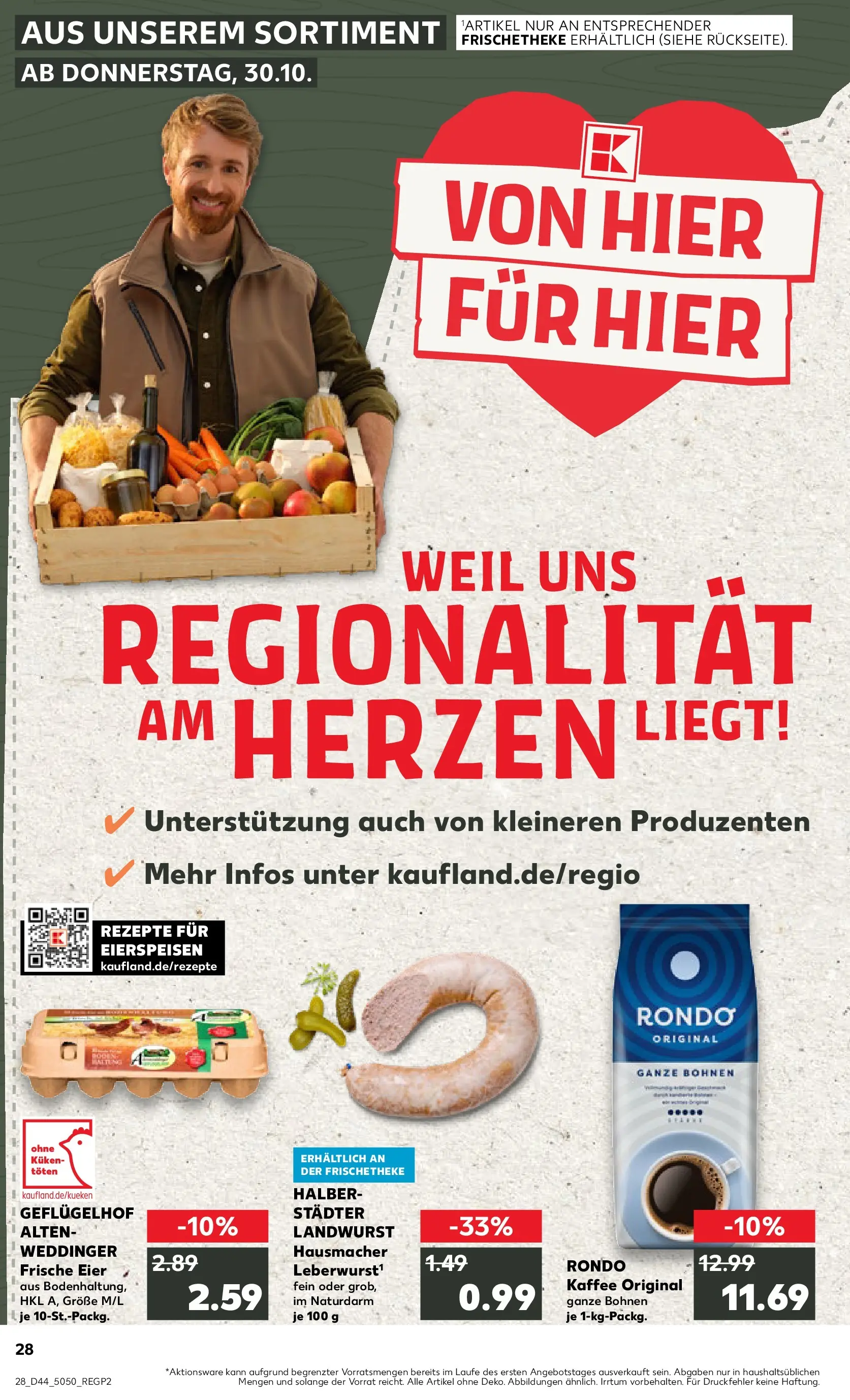 Prospekt Kaufland ab 03.11.2025 » Angebote Online zum Blättern | Seite: 28 | Produkte: Eier, Kaffee
