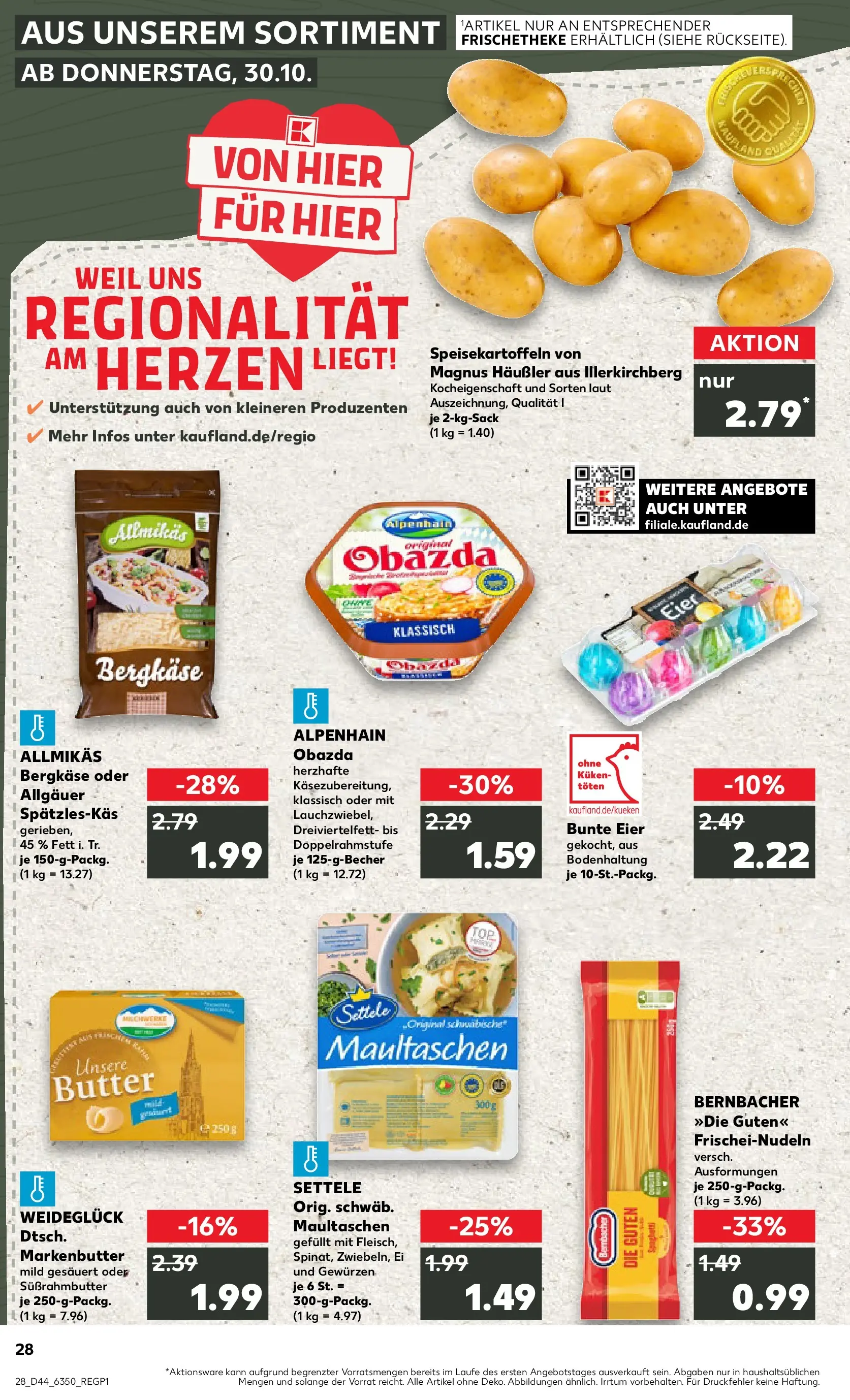 Prospekt Kaufland ab 03.11.2025 » Angebote Online zum Blättern | Seite: 28 | Produkte: Butter, Eier, Pasta, Maultaschen
