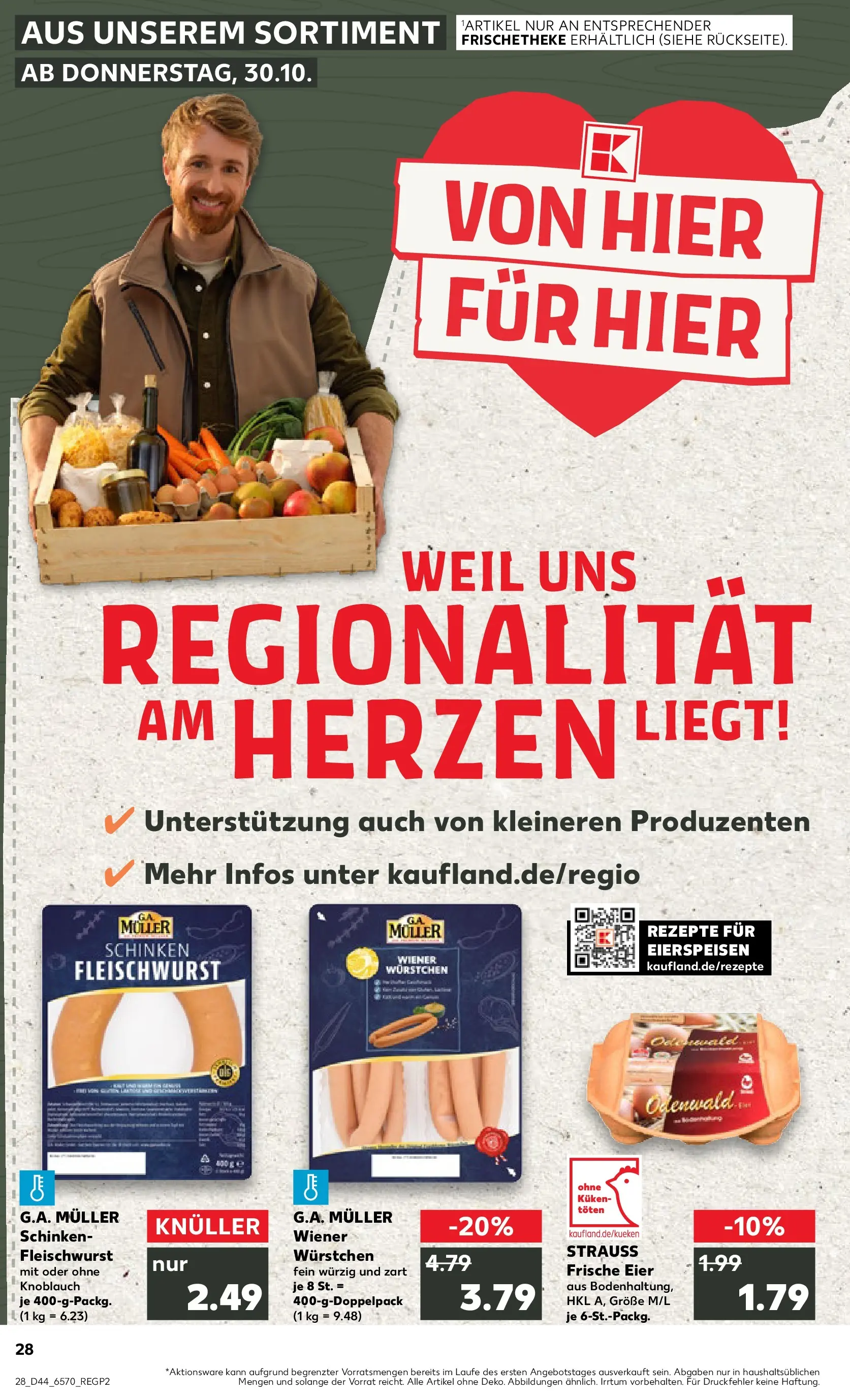 Prospekt Kaufland ab 03.11.2025 » Angebote Online zum Blättern | Seite: 28 | Produkte: Wiener wurstchen, Eier, Knoblauch, Schinken