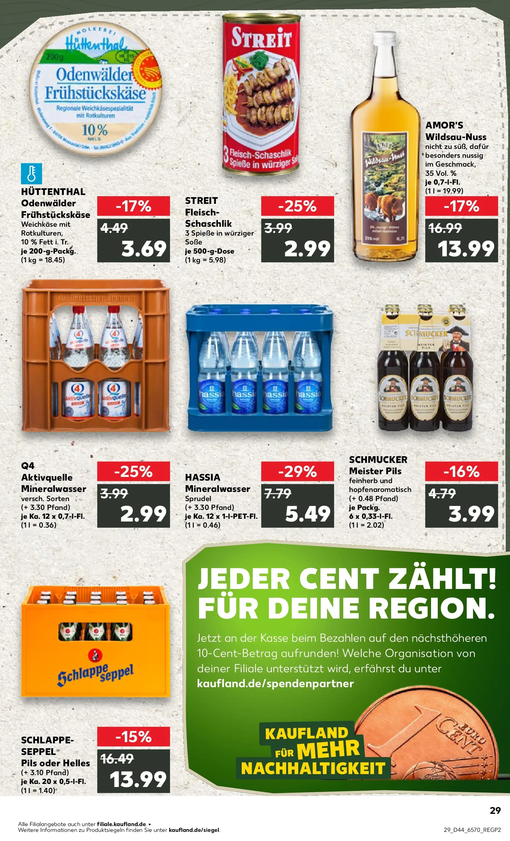 Prospekt Kaufland ab 03.11.2025 » Angebote Online zum Blättern | Seite: 29 | Produkte: Pils, Spieße, Mineralwasser, Soße