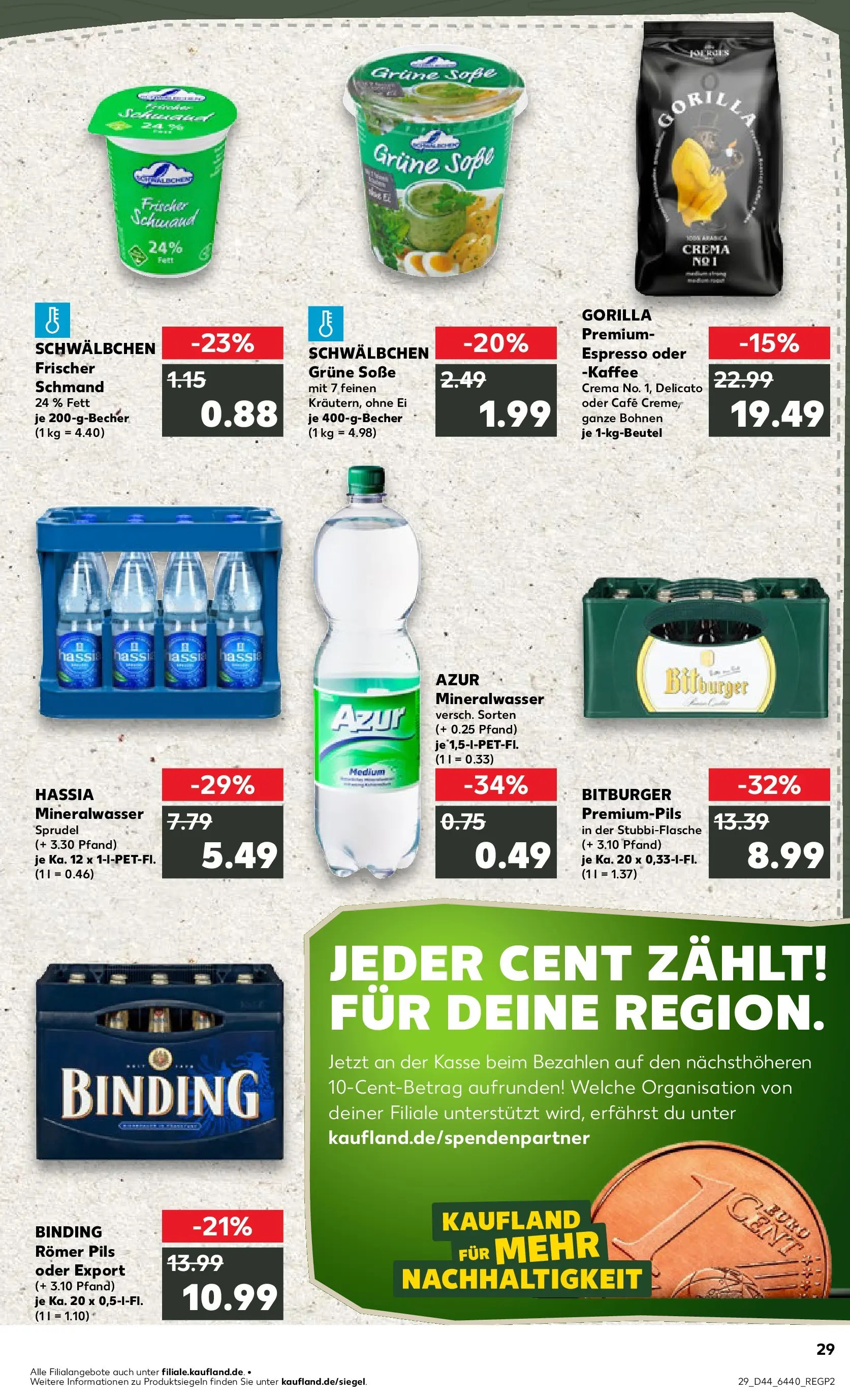 Prospekt Kaufland ab 03.11.2025 » Angebote Online zum Blättern | Seite: 29 | Produkte: Bitburger, Pils, Mineralwasser, Soße