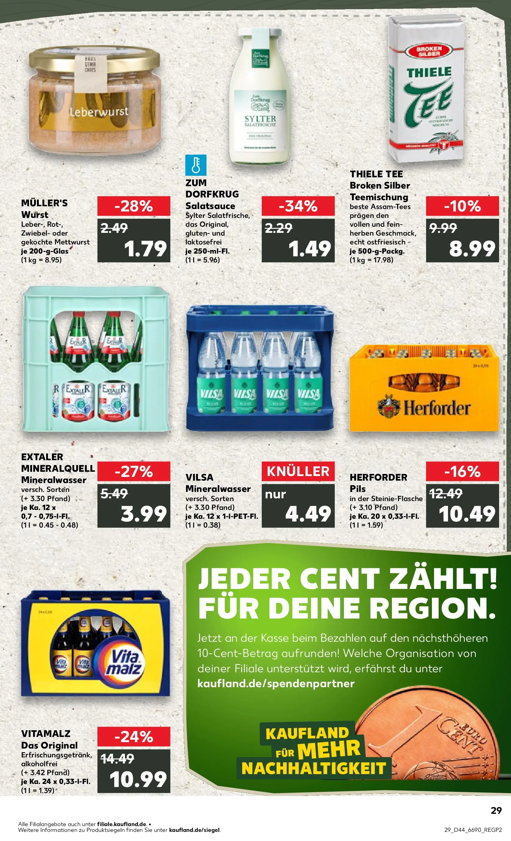 Prospekt Kaufland ab 03.11.2025 » Angebote und Werbung Online | Seite: 29 | Produkte: Pils, Dressing, Mineralwasser, Tee Prospekt Kaufland ab 03.11.2025 » Angebote Online zum Blättern | Seite: 29 | Produkte: Pils, Dressing, Mineralwasser, Tee