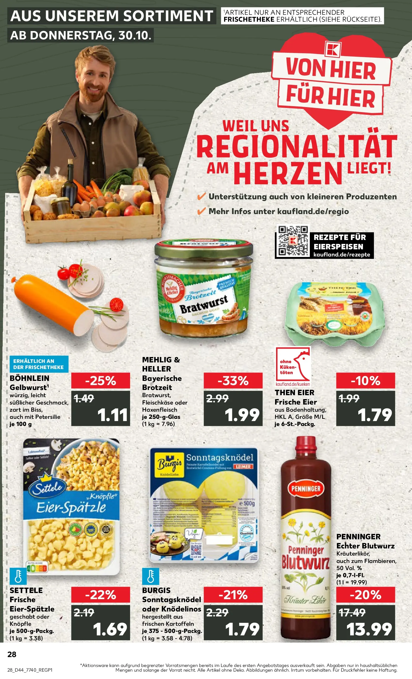 Prospekt Kaufland ab 03.11.2025 » Angebote Online zum Blättern | Seite: 28 | Produkte: Eier, Kartoffeln, Petersilie, Pasta