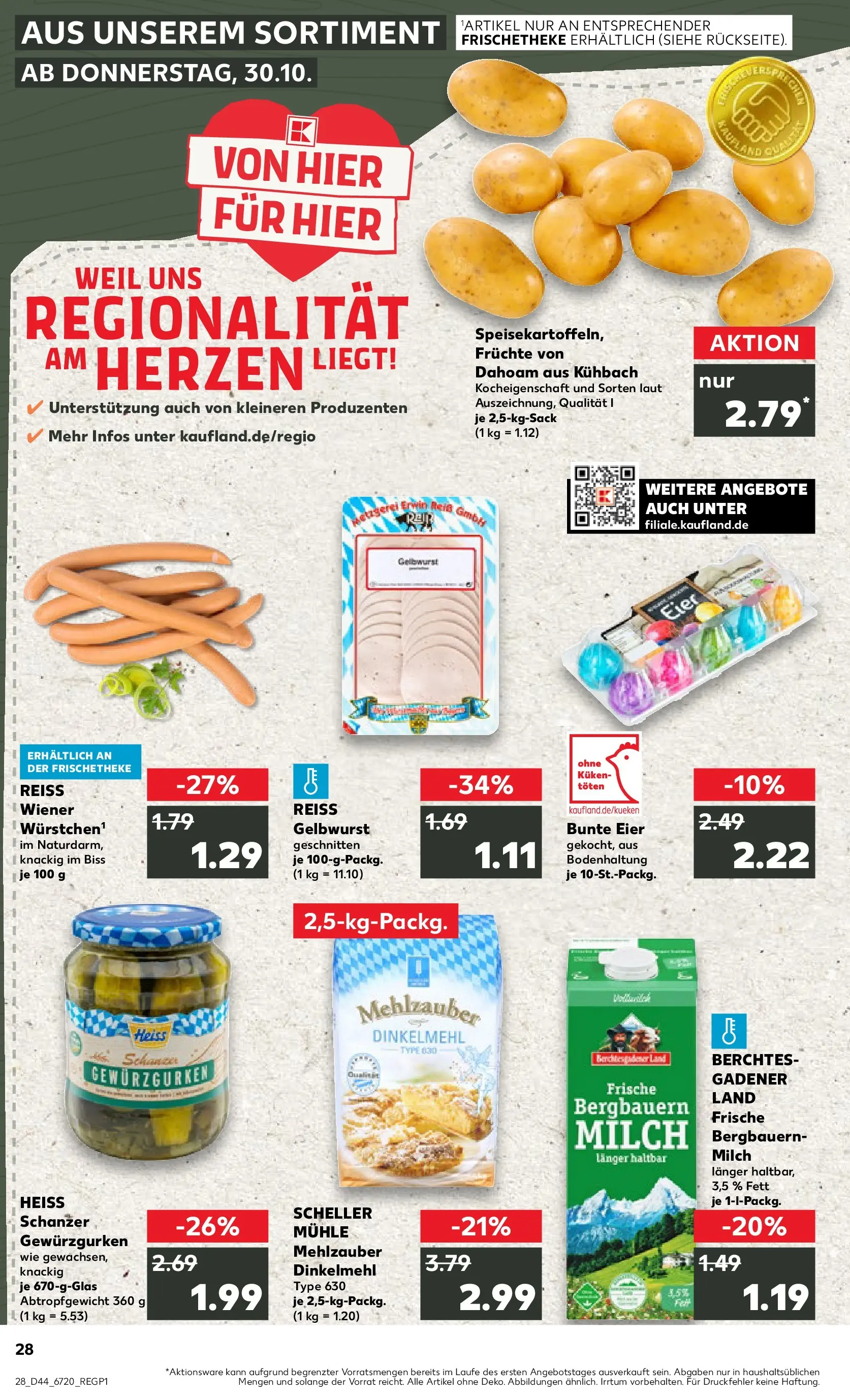 Prospekt Kaufland ab 03.11.2025 » Angebote Online zum Blättern | Seite: 28 | Produkte: Mühle, Milch, Eier, Wurst