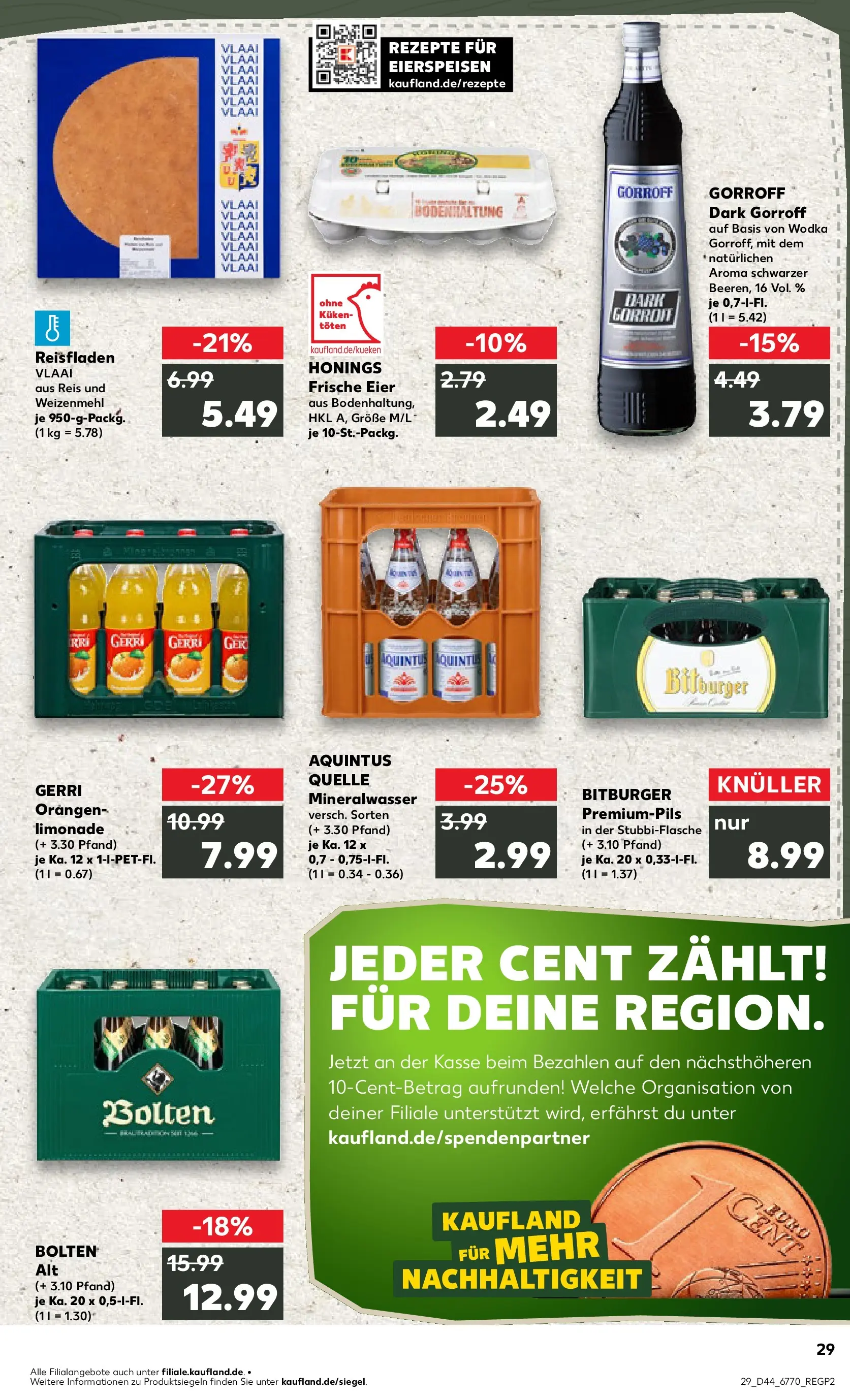 Prospekt Kaufland ab 03.11.2025 » Angebote Online zum Blättern | Seite: 29 | Produkte: Bitburger, Orangen, Mineralwasser, Reis