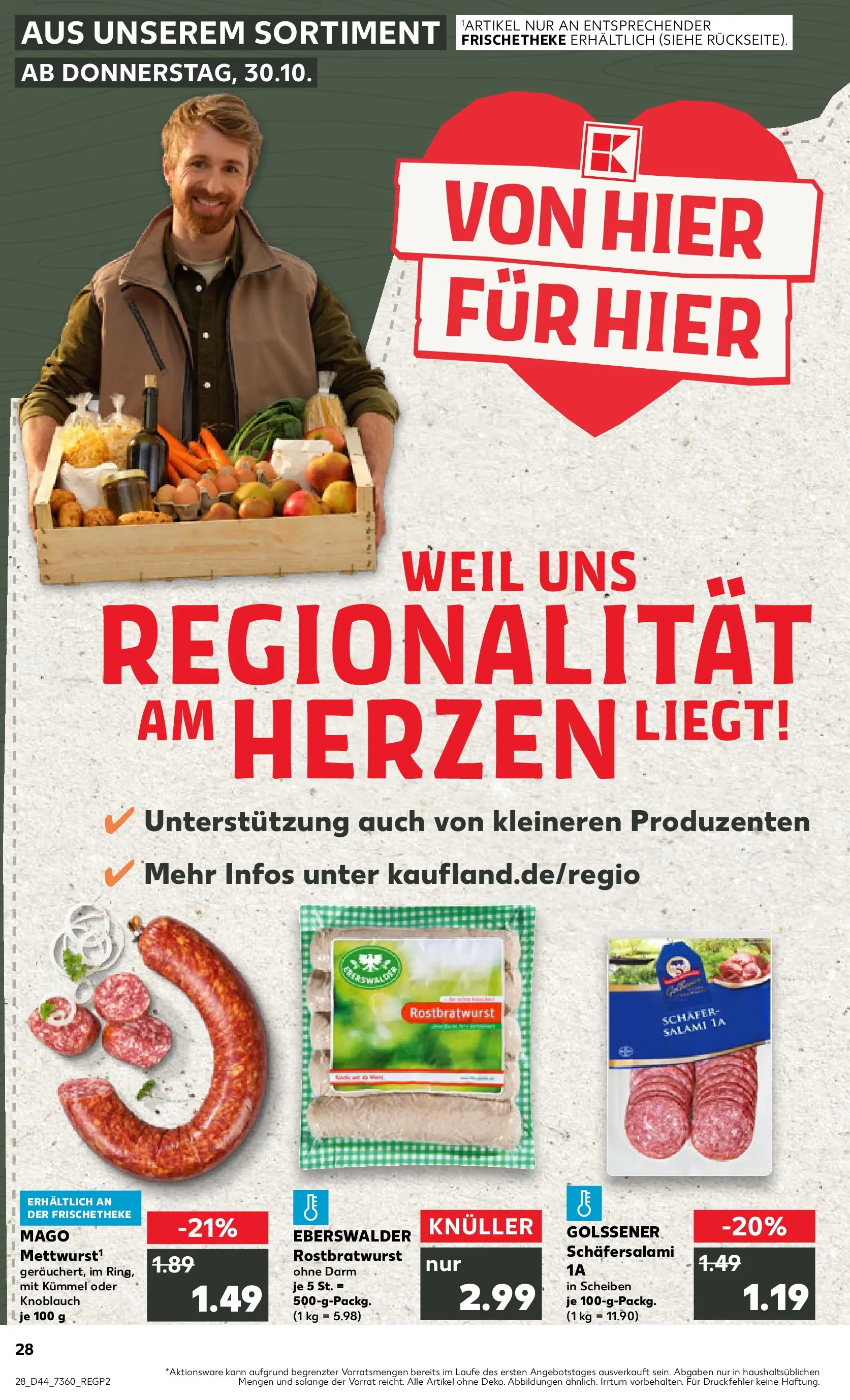 Prospekt Kaufland ab 03.11.2025 » Angebote Online zum Blättern | Seite: 28 | Produkte: Knoblauch, Salami