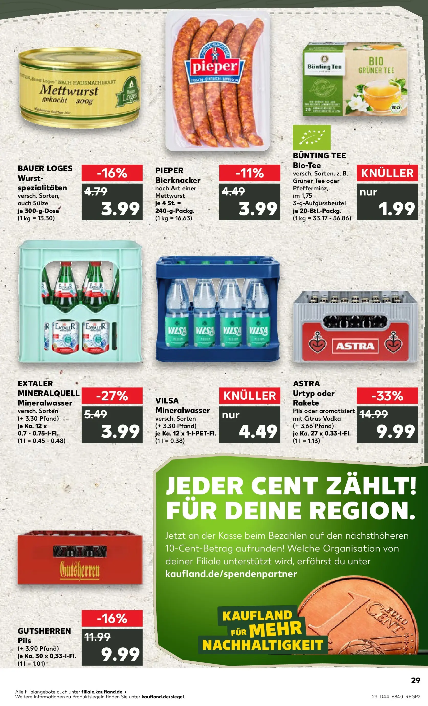 Prospekt Kaufland ab 03.11.2025 » Angebote und Werbung Online | Seite: 29 | Produkte: Pils, Mineralwasser, Wurst, Tee Prospekt Kaufland ab 03.11.2025 » Angebote Online zum Blättern | Seite: 29 | Produkte: Pils, Mineralwasser, Wurst, Tee