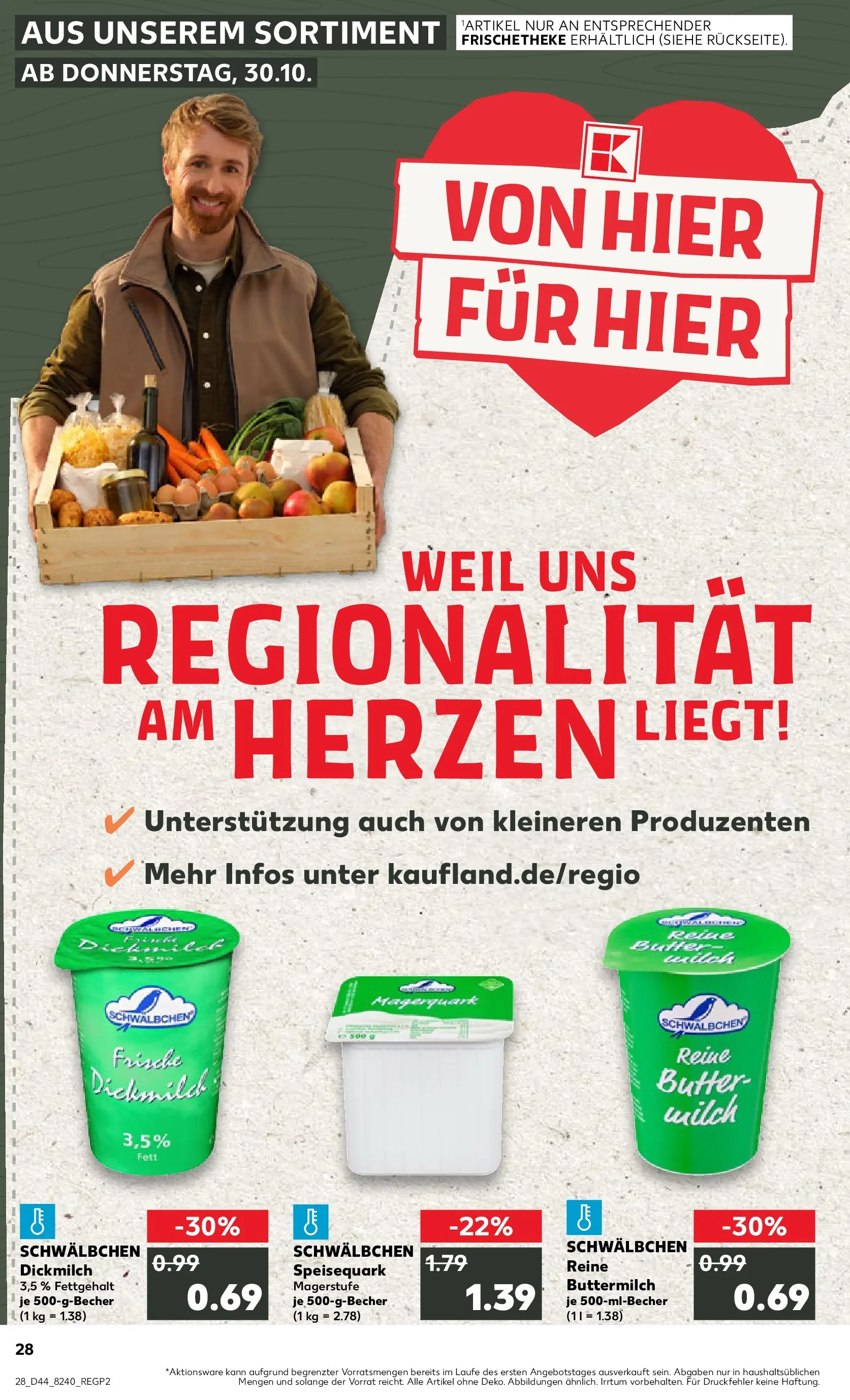 Prospekt Kaufland ab 03.11.2025 » Angebote und Werbung Online | Seite: 28 | Produkte: Buttermilch, Milch, Butter, Speisequark Prospekt Kaufland ab 03.11.2025 » Angebote Online zum Blättern | Seite: 28 | Produkte: Buttermilch, Milch, Butter, Speisequark