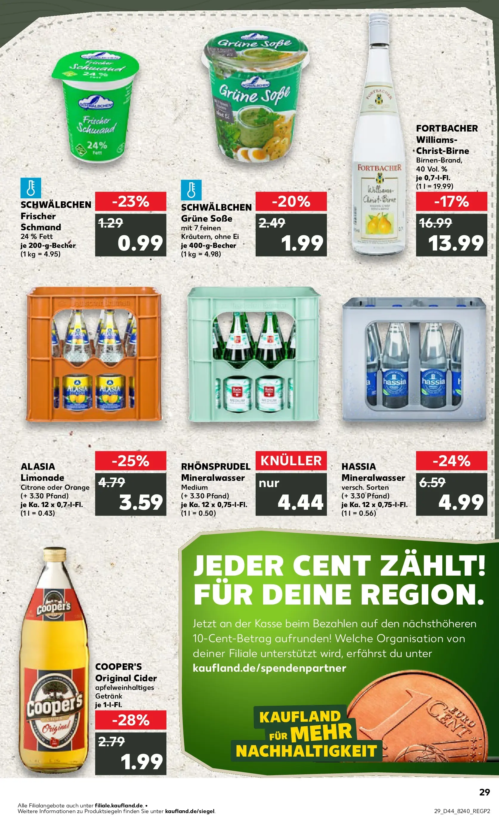 Prospekt Kaufland ab 03.11.2025 » Angebote und Werbung Online | Seite: 29 | Produkte: Limonade, Mineralwasser, Soße, Rhonsprudel Prospekt Kaufland ab 03.11.2025 » Angebote Online zum Blättern | Seite: 29 | Produkte: Limonade, Mineralwasser, Soße, Rhonsprudel