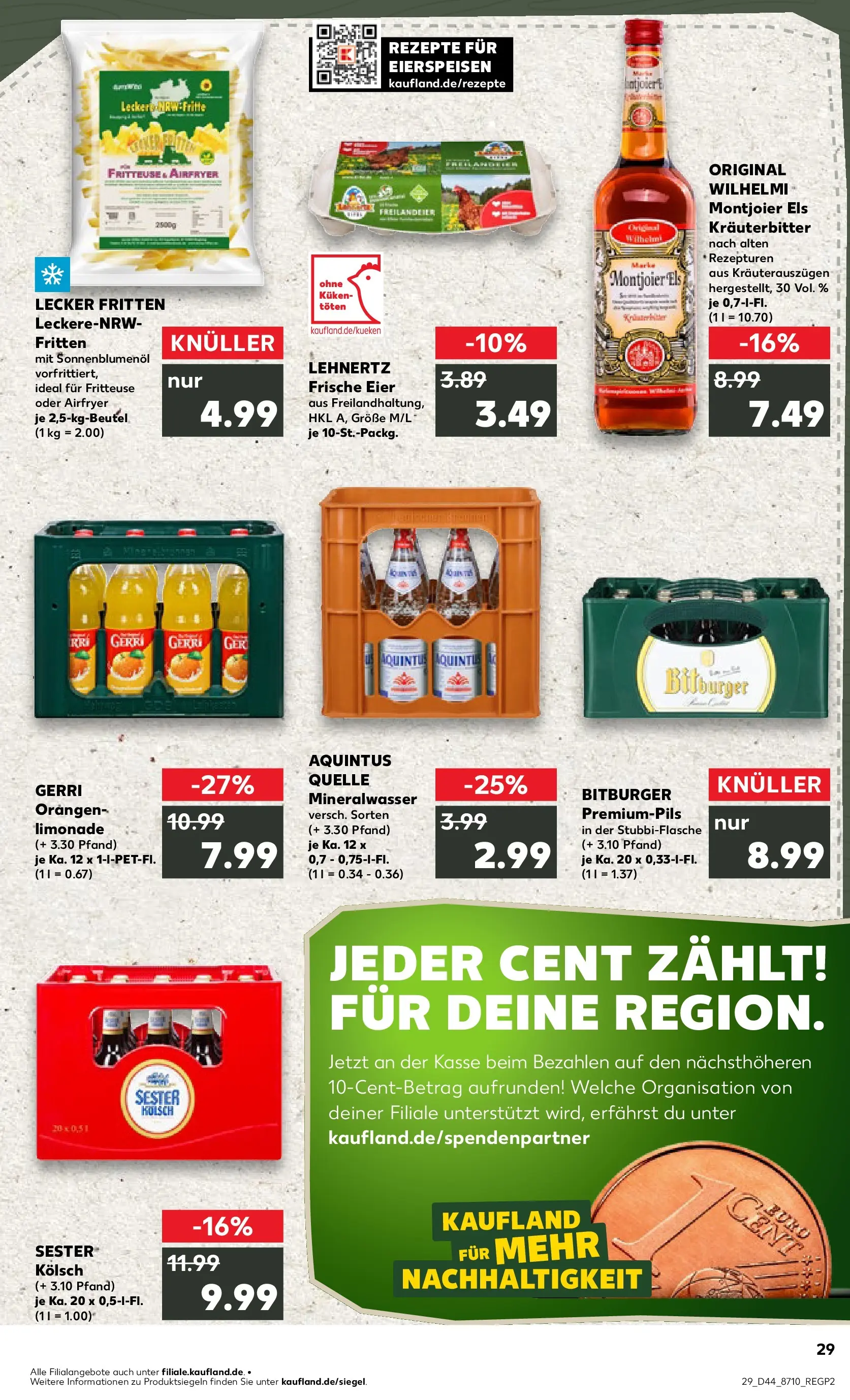 Prospekt Kaufland ab 03.11.2025 » Angebote Online zum Blättern | Seite: 29 | Produkte: Eier, Orangen, Limonade, Mineralwasser