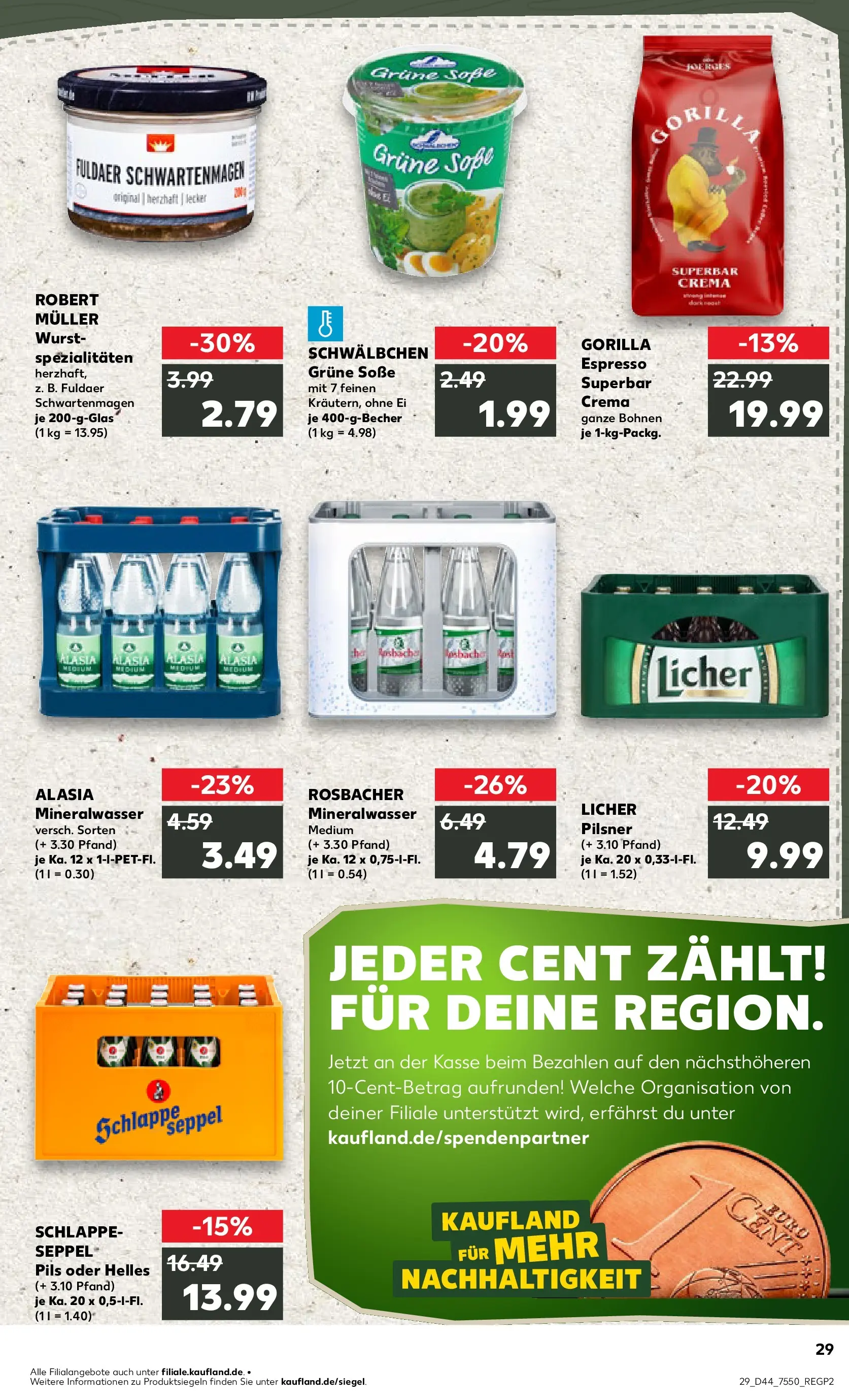 Prospekt Kaufland ab 03.11.2025 » Angebote Online zum Blättern | Seite: 29 | Produkte: Pils, Mineralwasser, Soße, Wurst