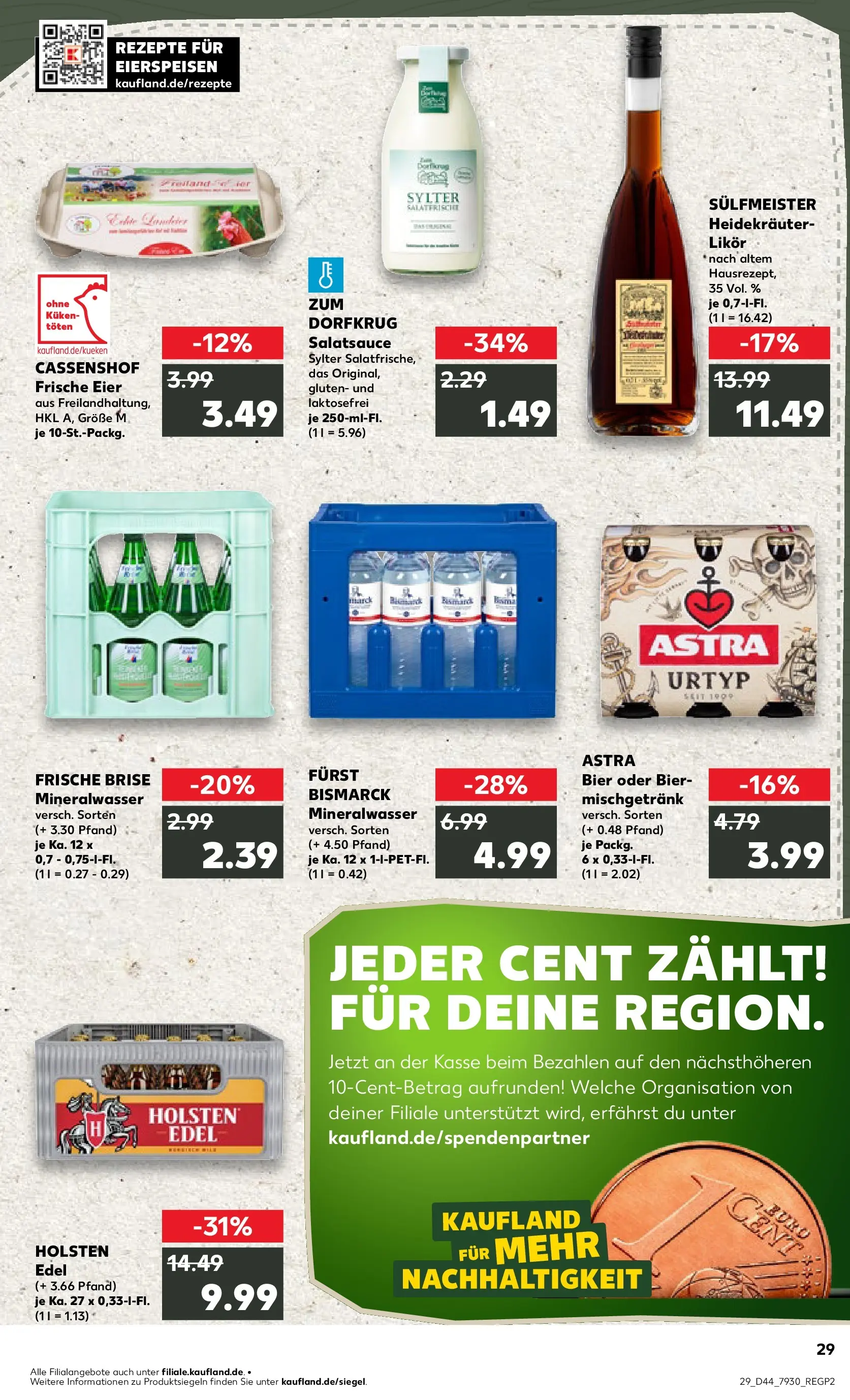 Prospekt Kaufland ab 02.11.2025 » Angebote Online zum Blättern | Seite: 29 | Produkte: Eier, Holsten edel, Astra, Holsten
