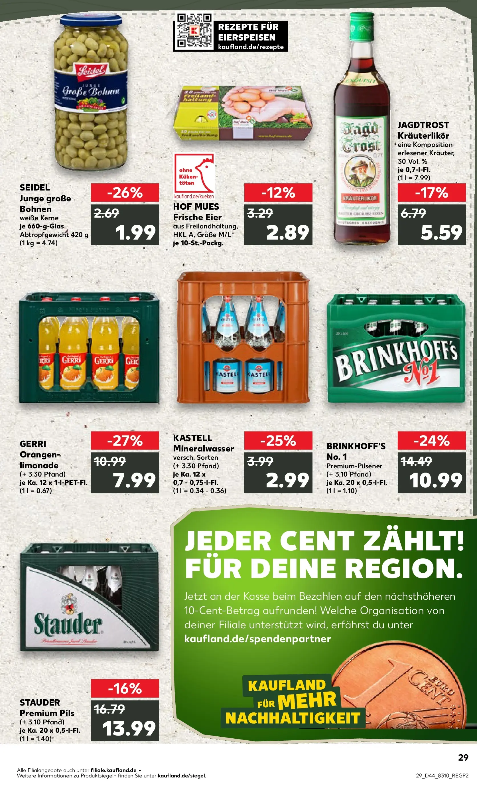 Prospekt Kaufland ab 03.11.2025 » Angebote Online zum Blättern | Seite: 29 | Produkte: Eier, Pils, Orangen, Mineralwasser