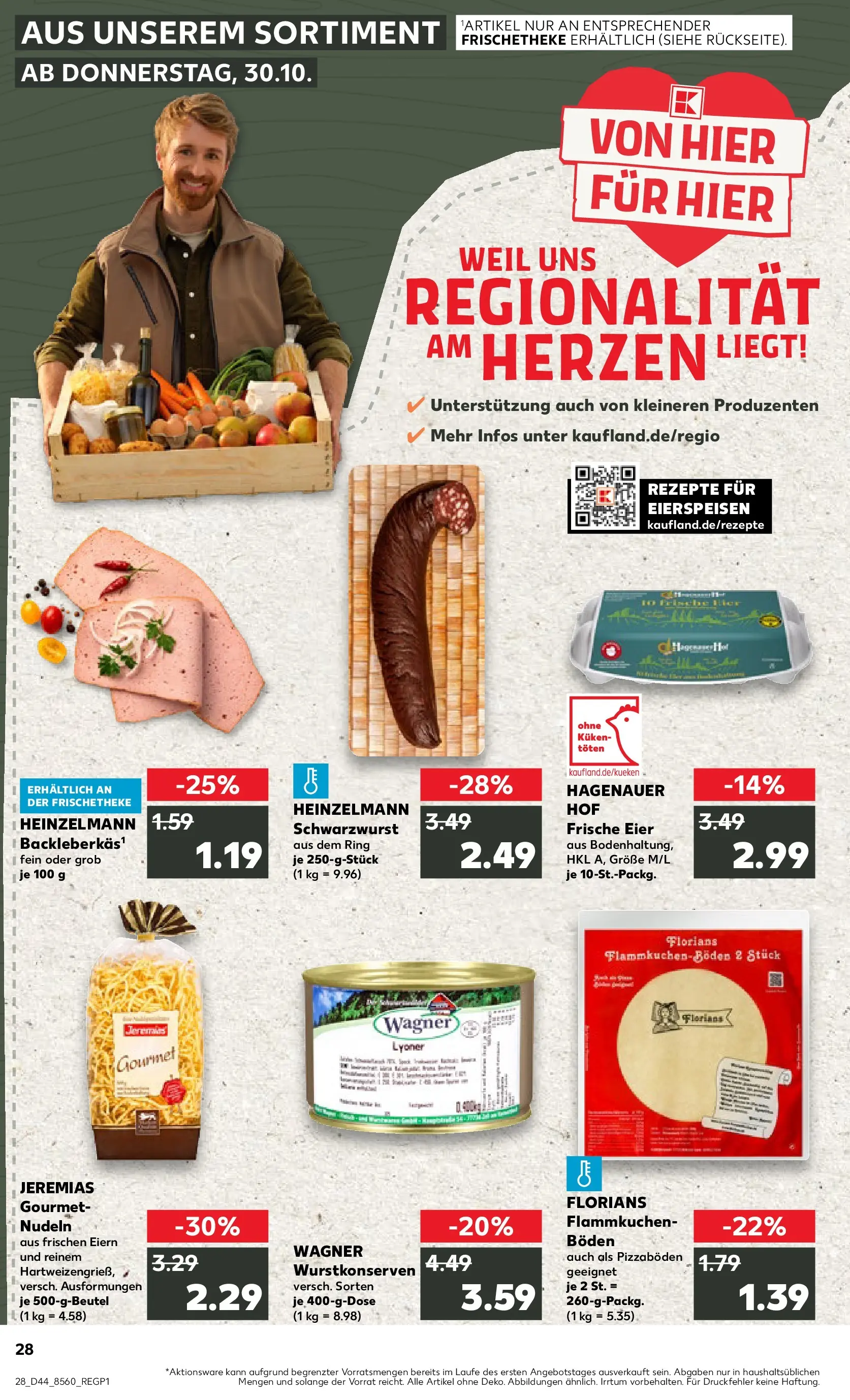 Prospekt Kaufland ab 03.11.2025 » Angebote Online zum Blättern | Seite: 28 | Produkte: Eier, Pasta, Nudeln