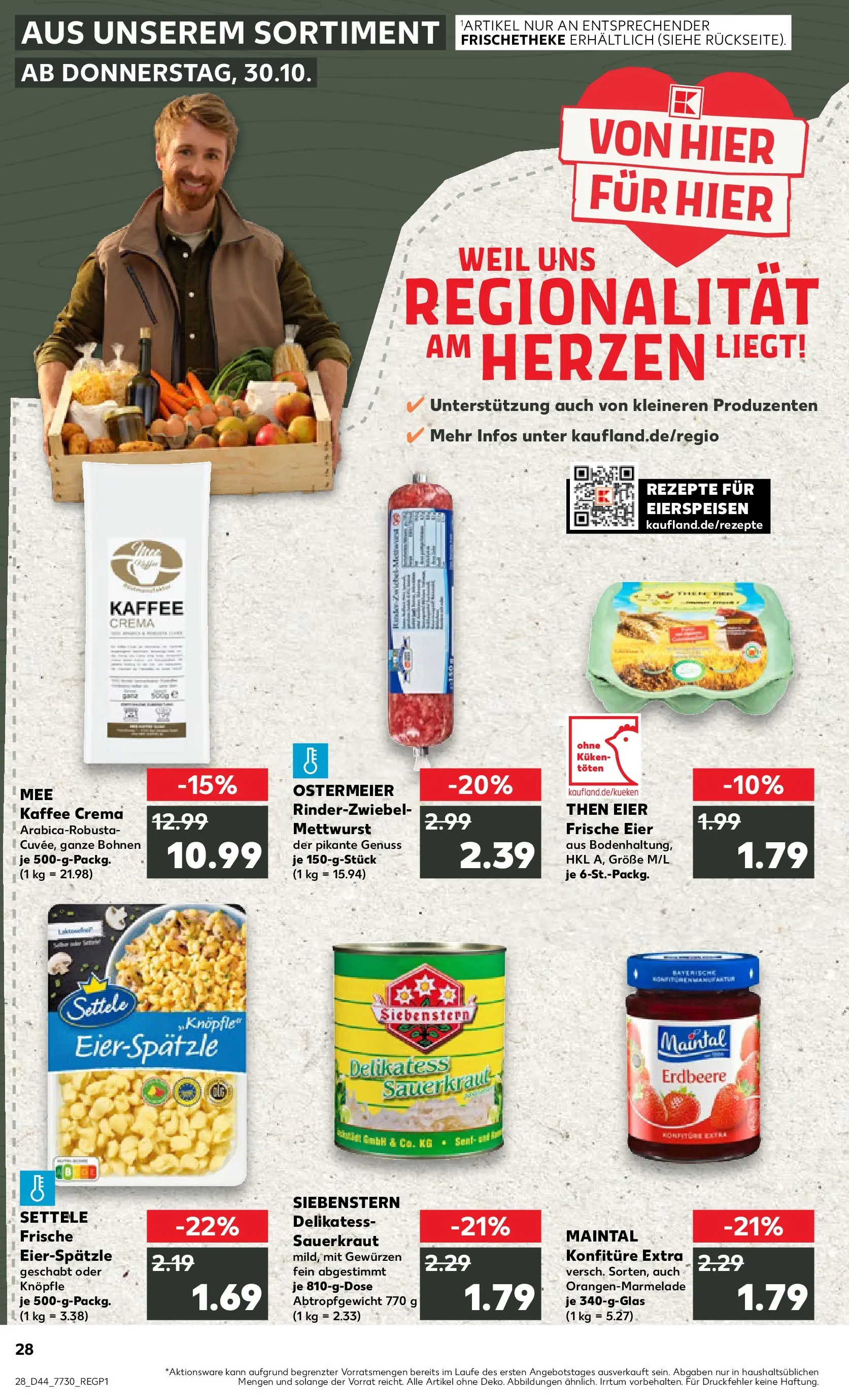 Prospekt Kaufland ab 03.11.2025 » Angebote Online zum Blättern | Seite: 28 | Produkte: Eier, Kaffee, Pasta