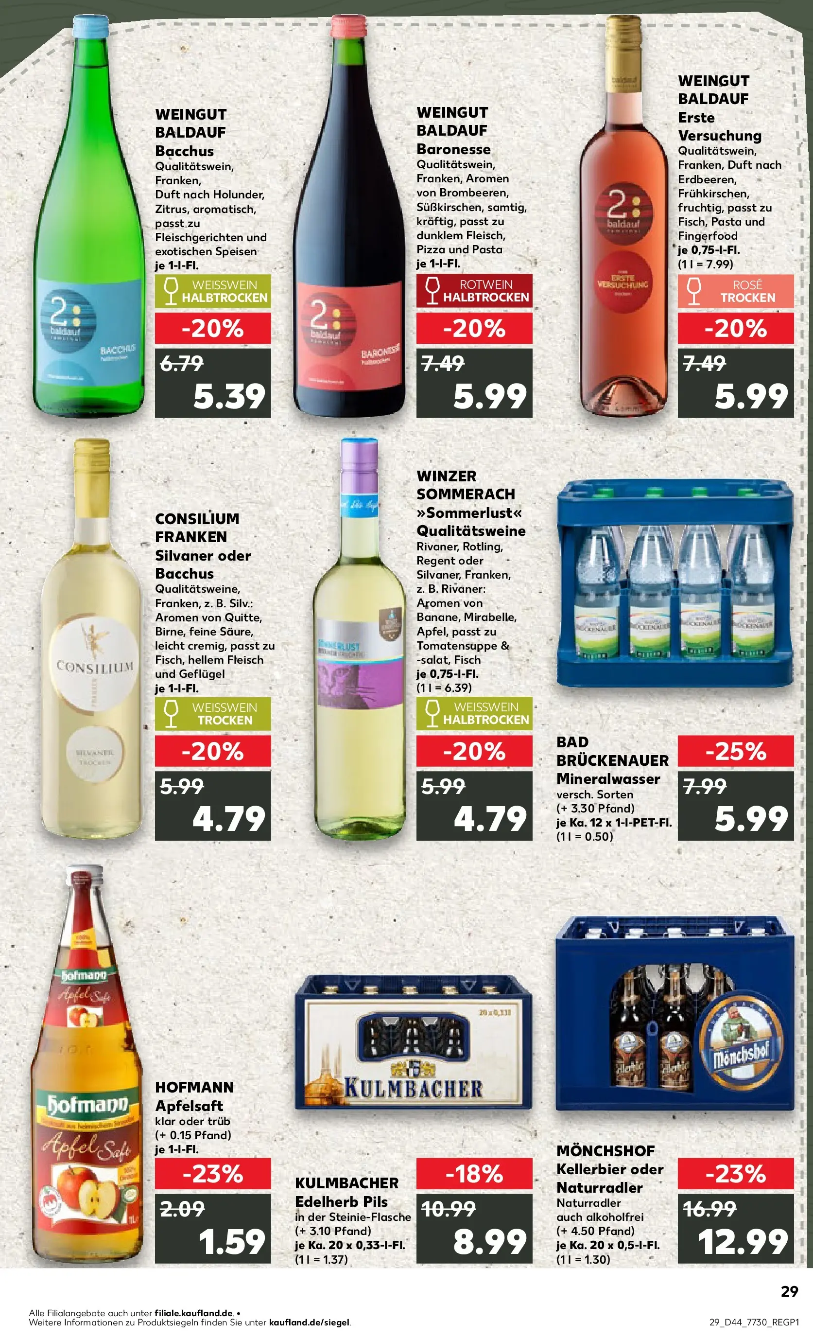 Prospekt Kaufland ab 03.11.2025 » Angebote Online zum Blättern | Seite: 29 | Produkte: Rotwein, Apfelsaft, Pasta, Pizza