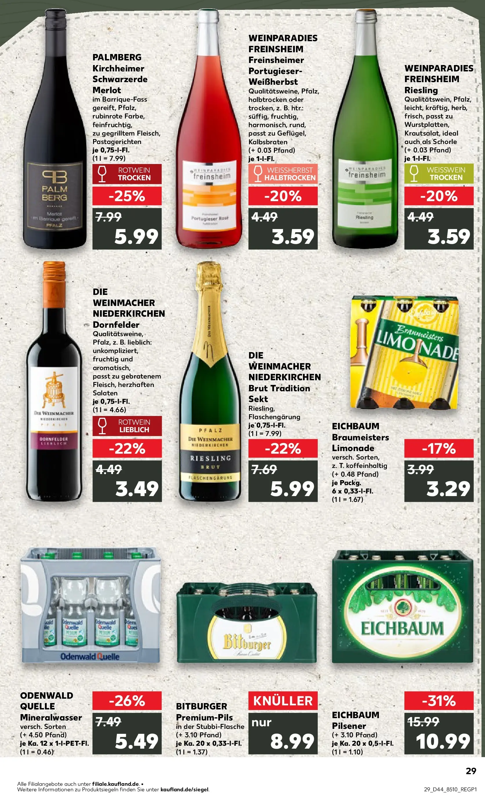 Prospekt Kaufland ab 03.11.2025 » Angebote Online zum Blättern | Seite: 29 | Produkte: Rotwein, Sekt, Weißwein trocken, Wein