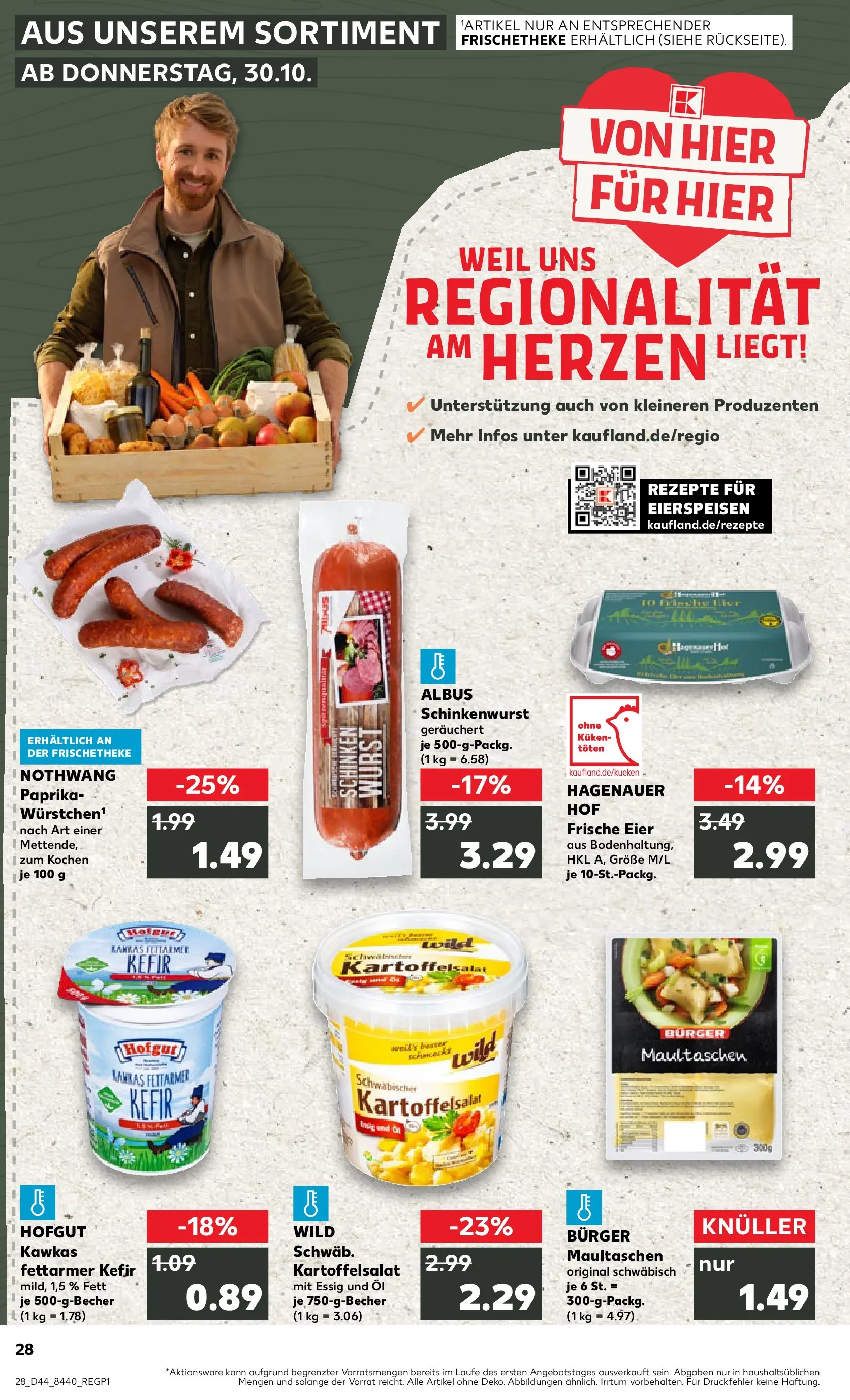 Prospekt Kaufland ab 03.11.2025 » Angebote Online zum Blättern | Seite: 28 | Produkte: Essig, Burger, Schinken, Maultaschen
