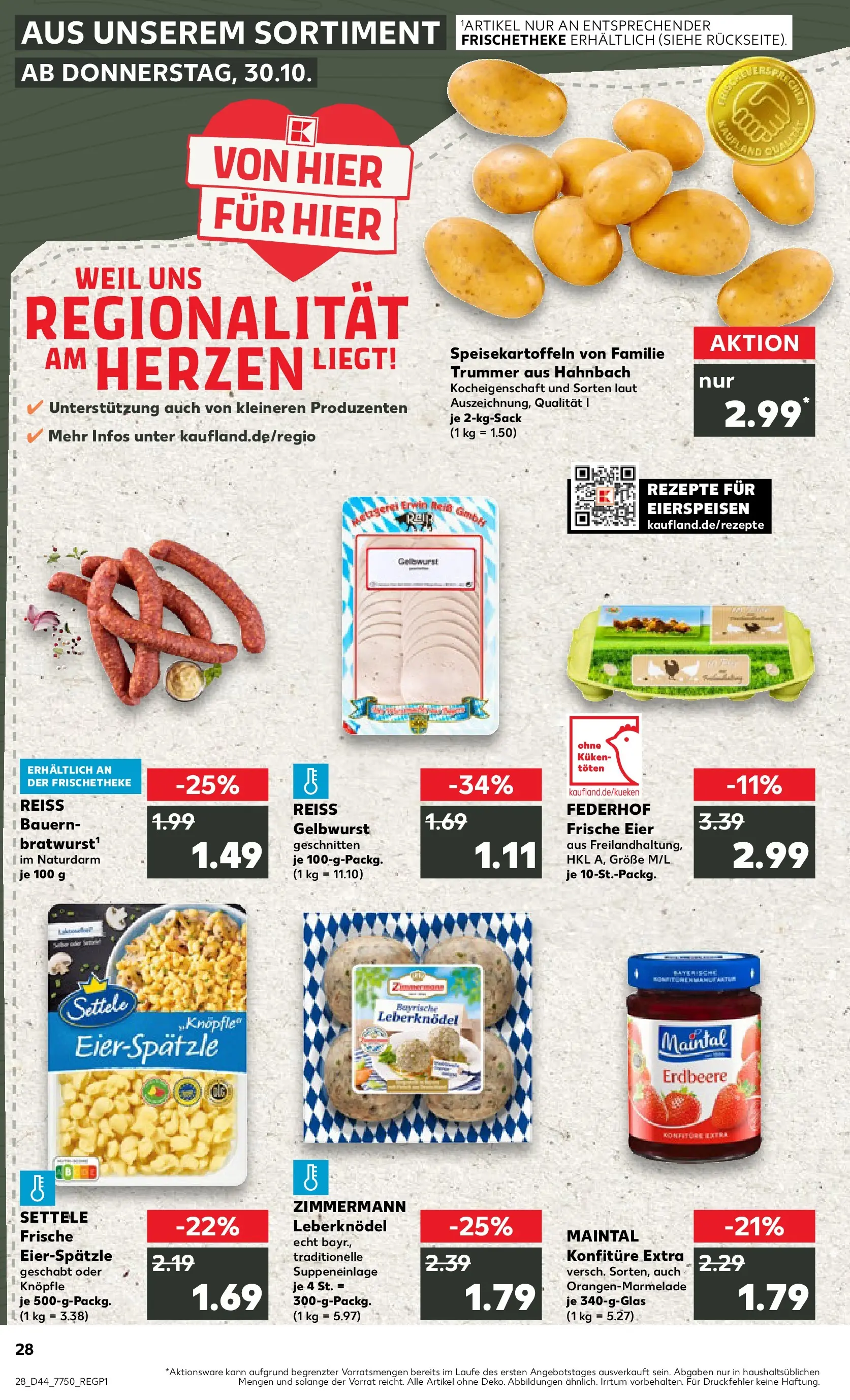 Prospekt Kaufland ab 03.11.2025 » Angebote Online zum Blättern | Seite: 28 | Produkte: Eier, Wurst, Pasta