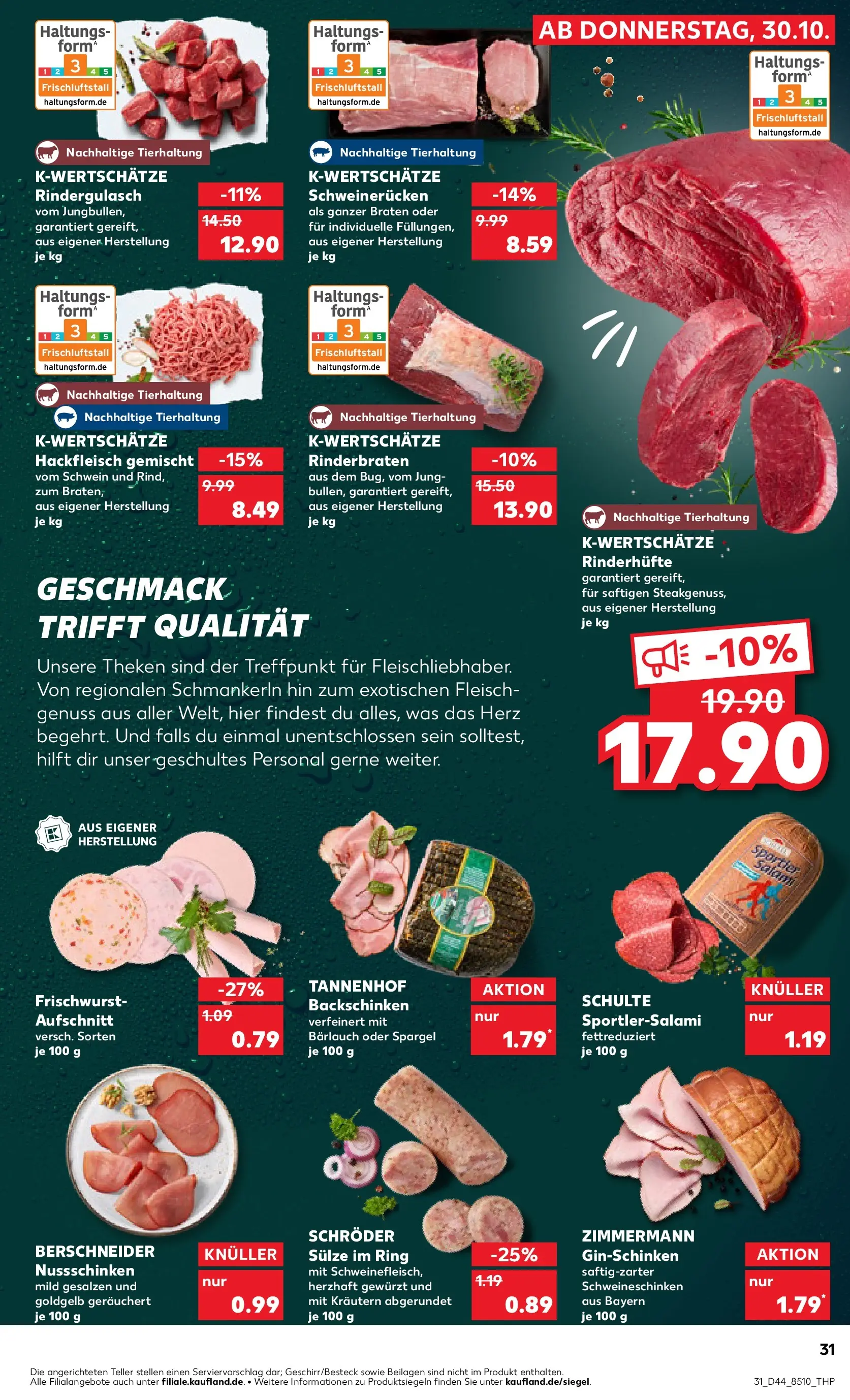Prospekt Kaufland ab 03.11.2025 » Angebote Online zum Blättern | Seite: 31 | Produkte: Rinderbraten, Rindergulasch, Spargel, Hackfleisch
