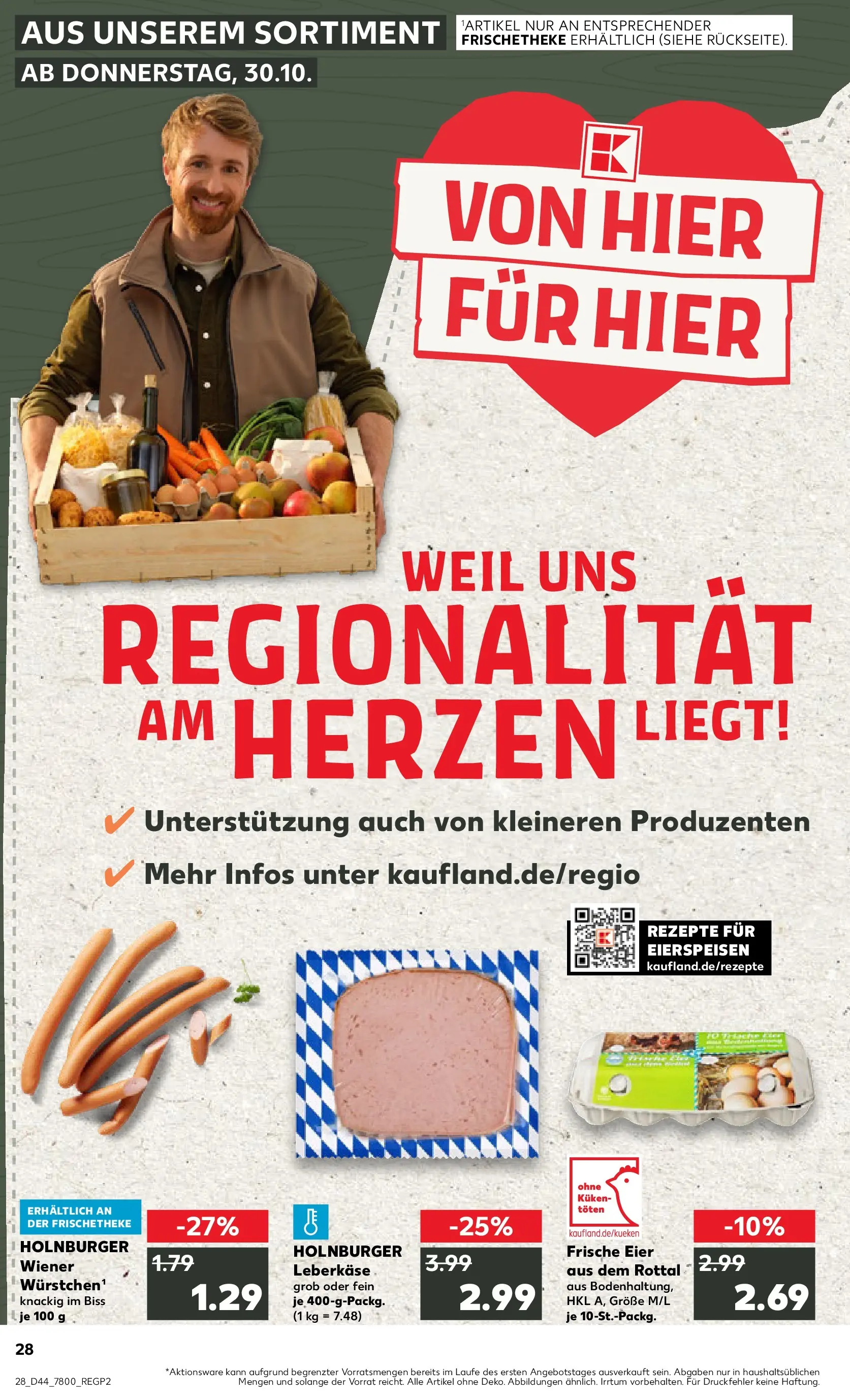 Prospekt Kaufland ab 03.11.2025 » Angebote Online zum Blättern | Seite: 28 | Produkte: Eier, Leberkase