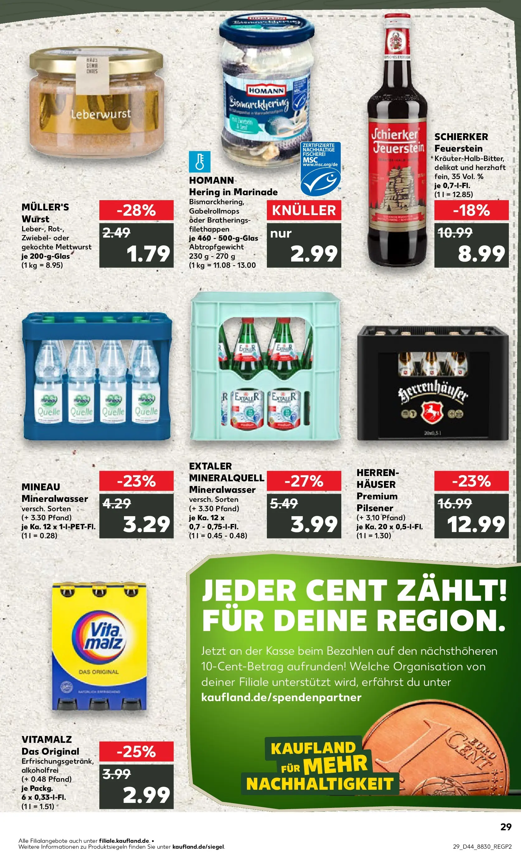 Prospekt Kaufland ab 03.11.2025 » Angebote Online zum Blättern | Seite: 29 | Produkte: Mineralwasser, Wurst, Chips