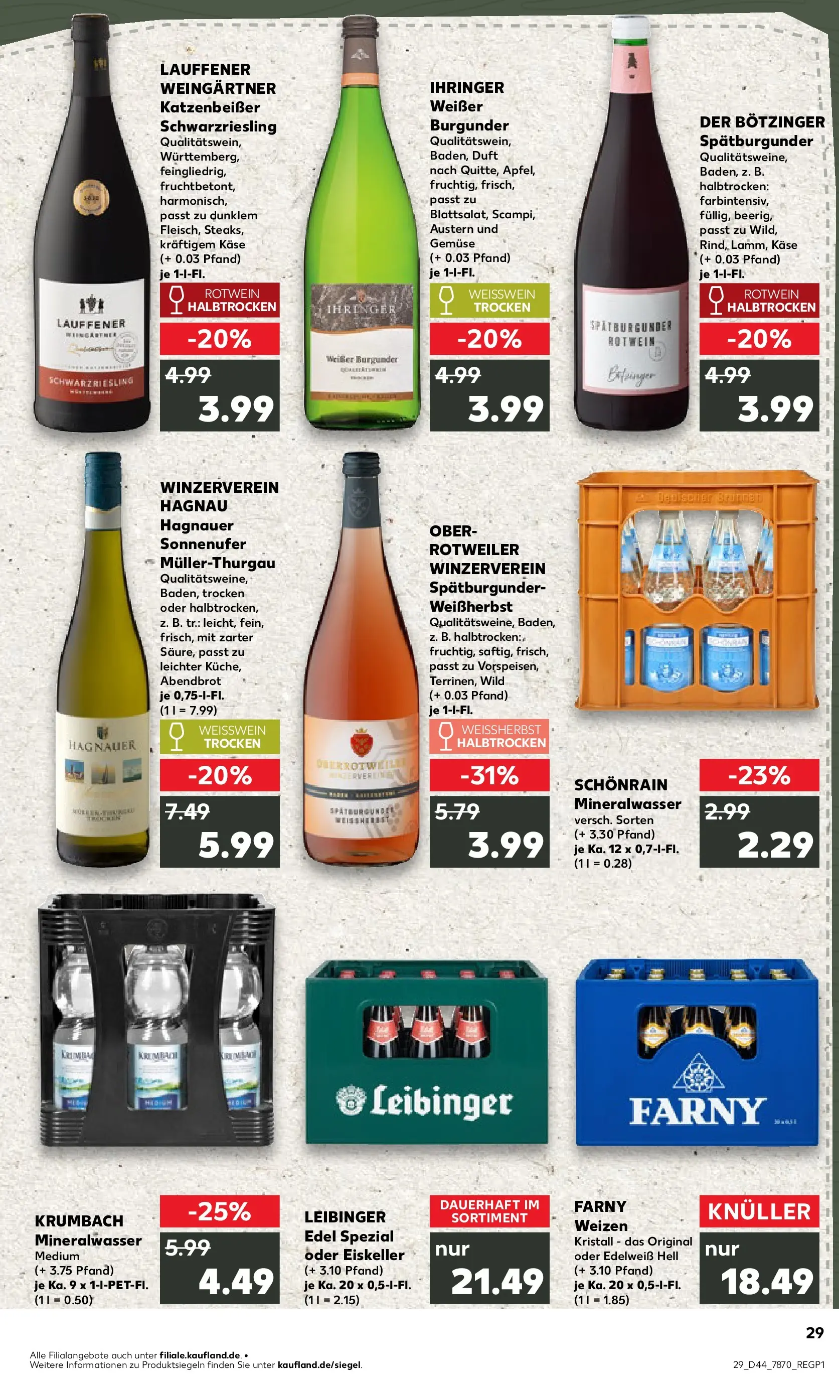 Prospekt Kaufland ab 03.11.2025 » Angebote Online zum Blättern | Seite: 29 | Produkte: Käse, Rotwein, Duft, Gemüse