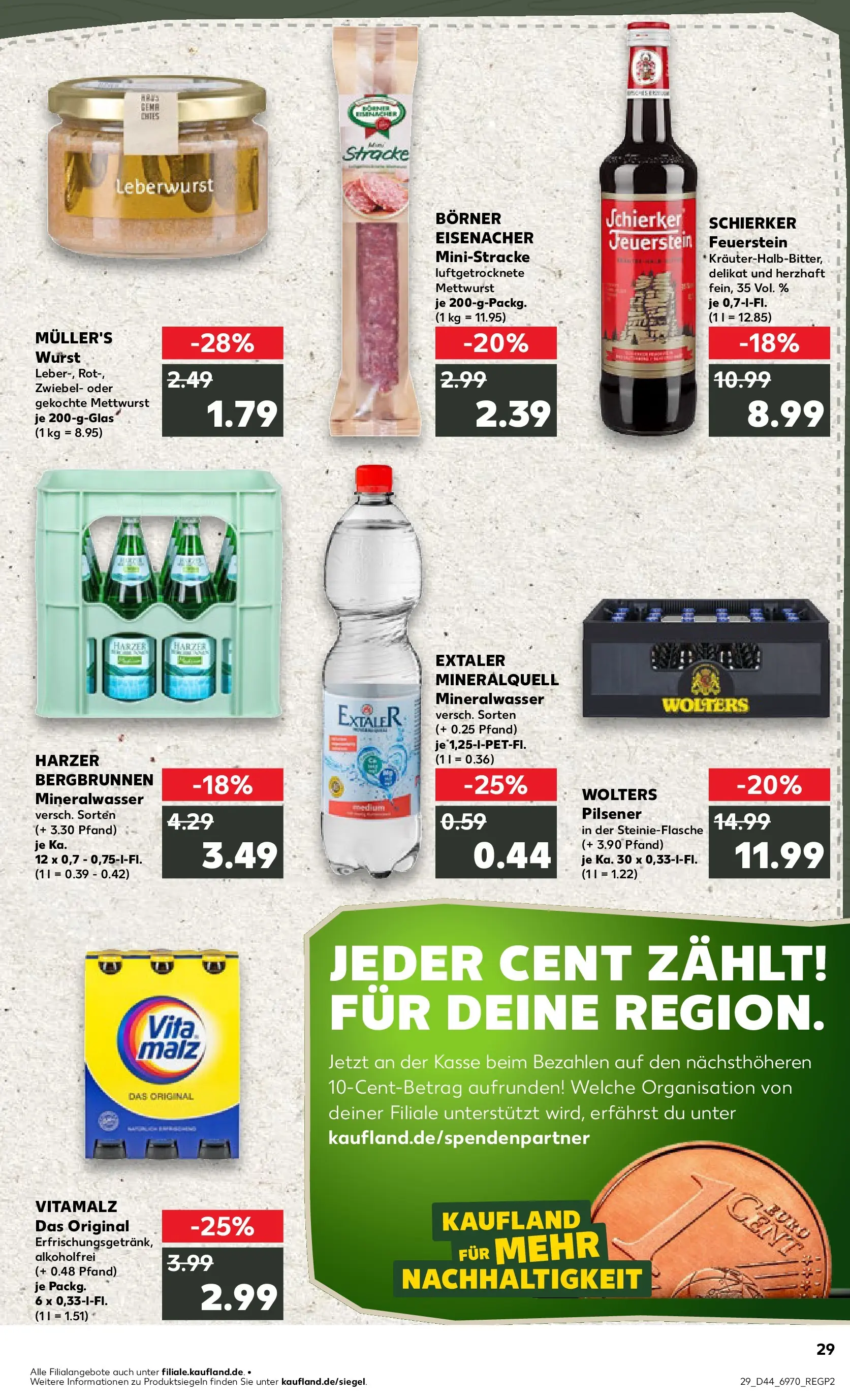 Prospekt Kaufland ab 03.11.2025 » Angebote und Werbung Online | Seite: 29 | Produkte: Mineralwasser, Wurst, Chips Prospekt Kaufland ab 03.11.2025 » Angebote Online zum Blättern | Seite: 29 | Produkte: Mineralwasser, Wurst, Chips