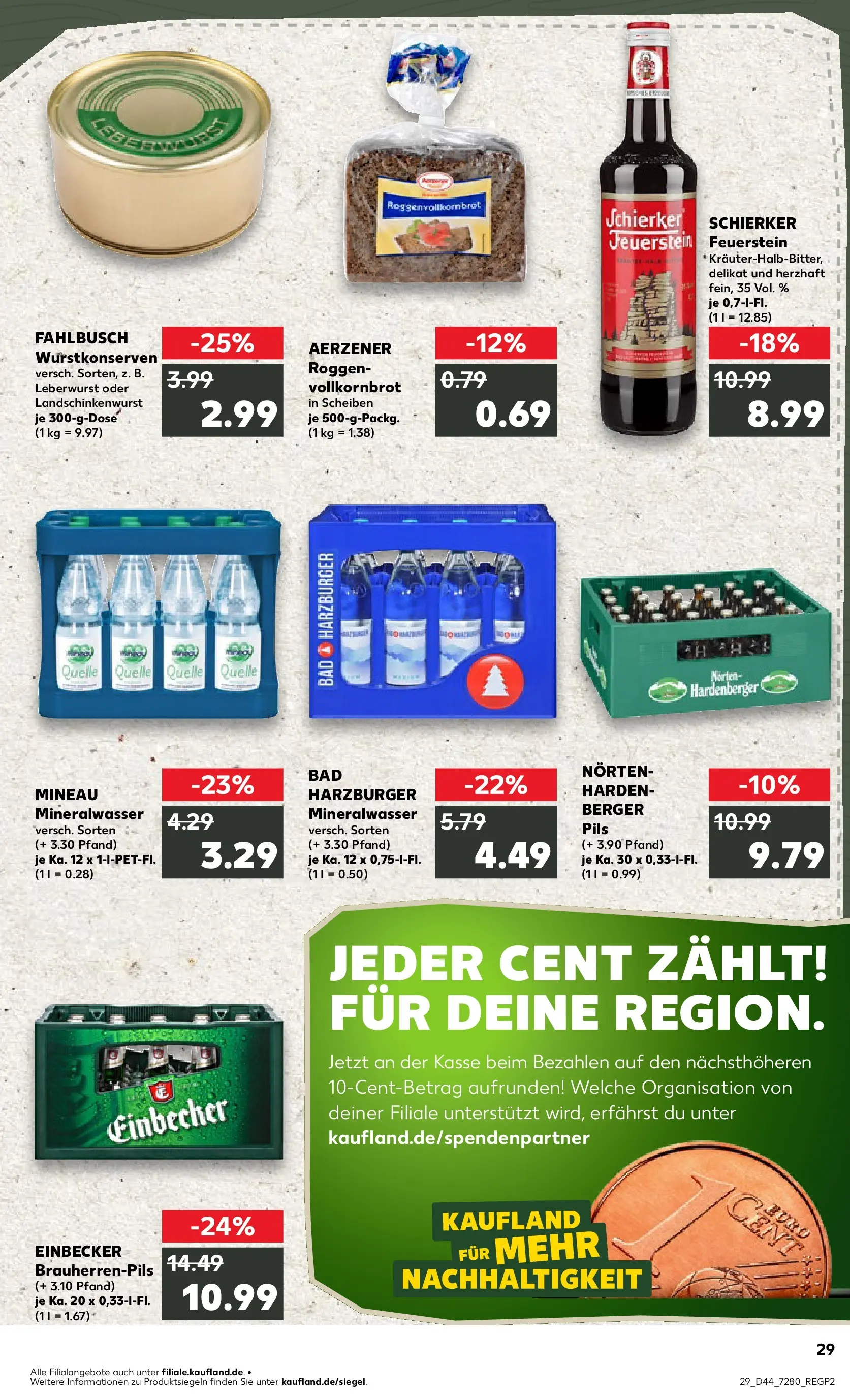 Prospekt Kaufland ab 03.11.2025 » Angebote Online zum Blättern | Seite: 29 | Produkte: Vollkornbrot, Bad, Pils, Mineralwasser
