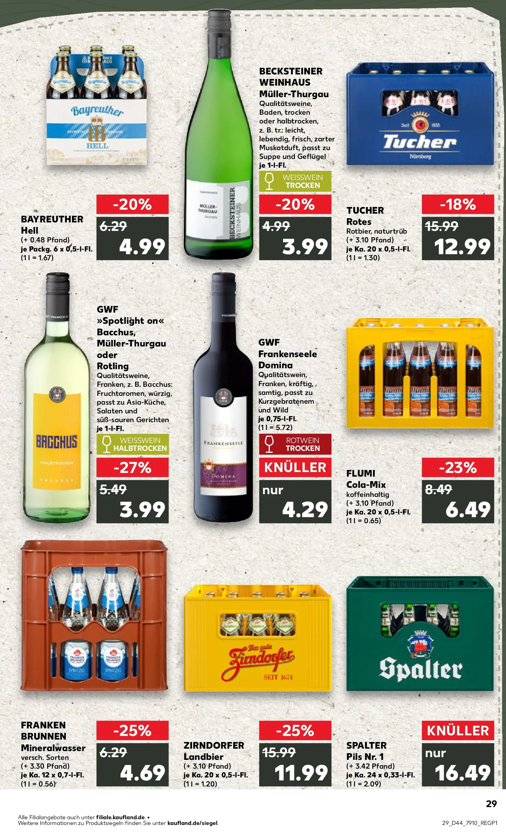 Prospekt Kaufland ab 03.11.2025 » Angebote Online zum Blättern | Seite: 29 | Produkte: Rotwein trocken, Weißwein halbtrocken, Pils, Mineralwasser